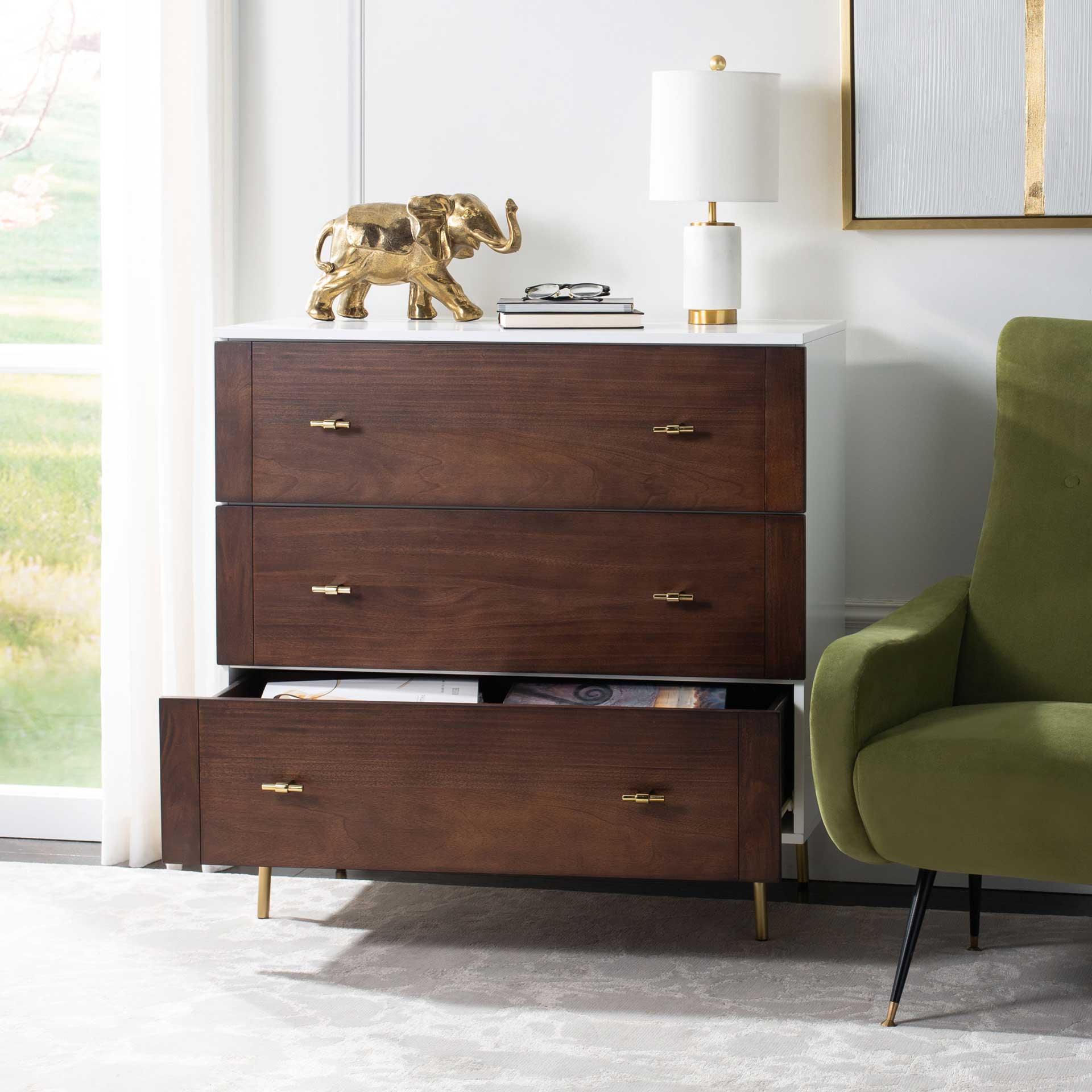 Gemma 3 Drawer Dresser Walnut/White - Image 7