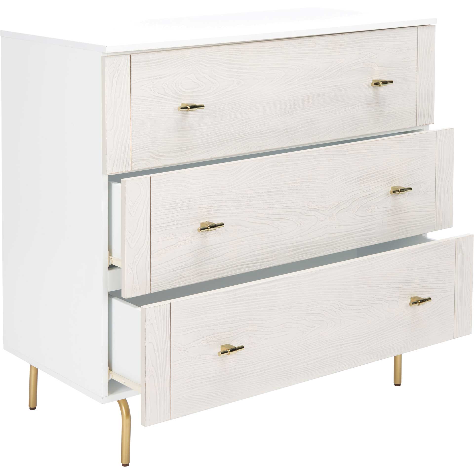 Gemma 3 Drawer Dresser White/White Washed - Image 2