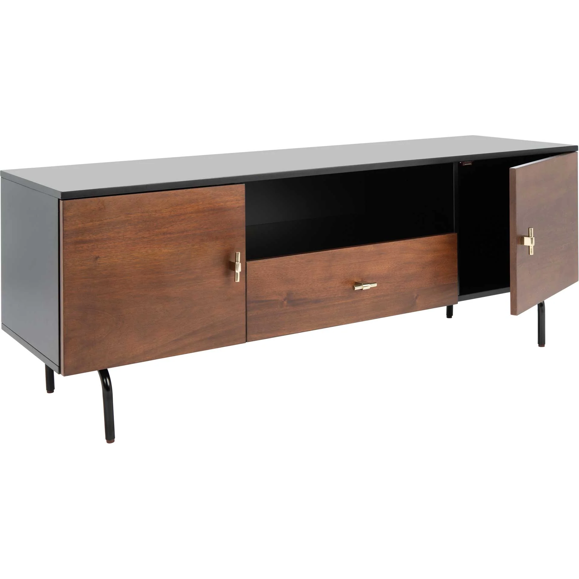 Gemma TV Stand Black/Walnut - Image 2