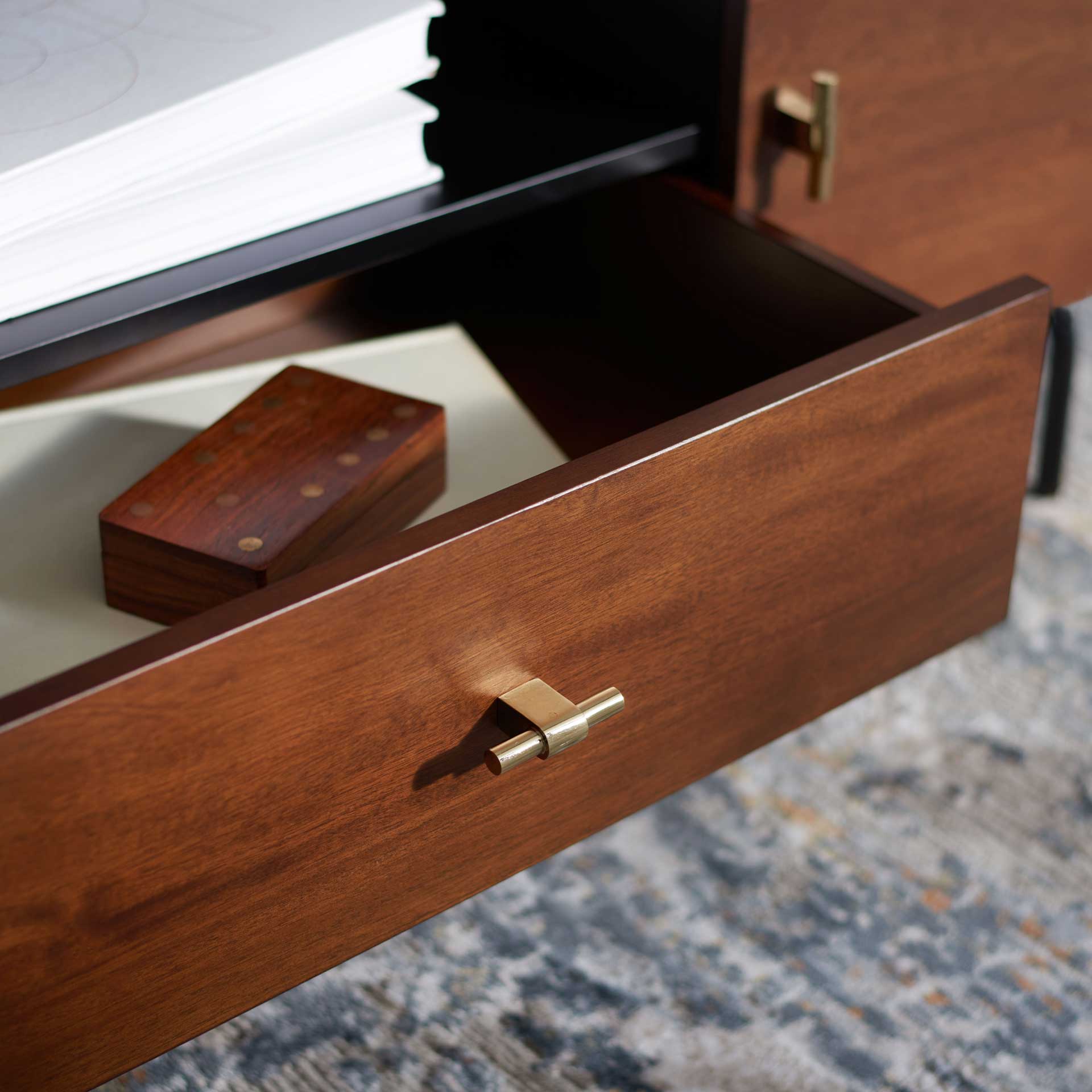 Gemma TV Stand Black/Walnut - Image 7