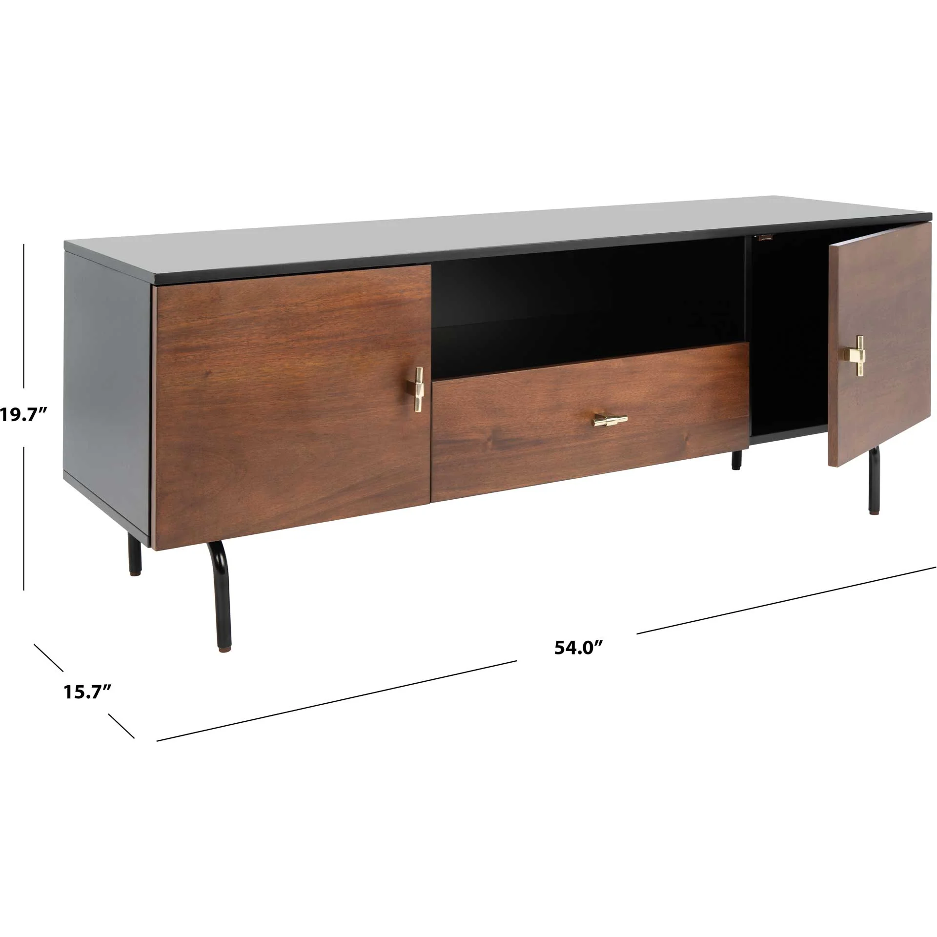 Gemma TV Stand Black/Walnut - Image 9