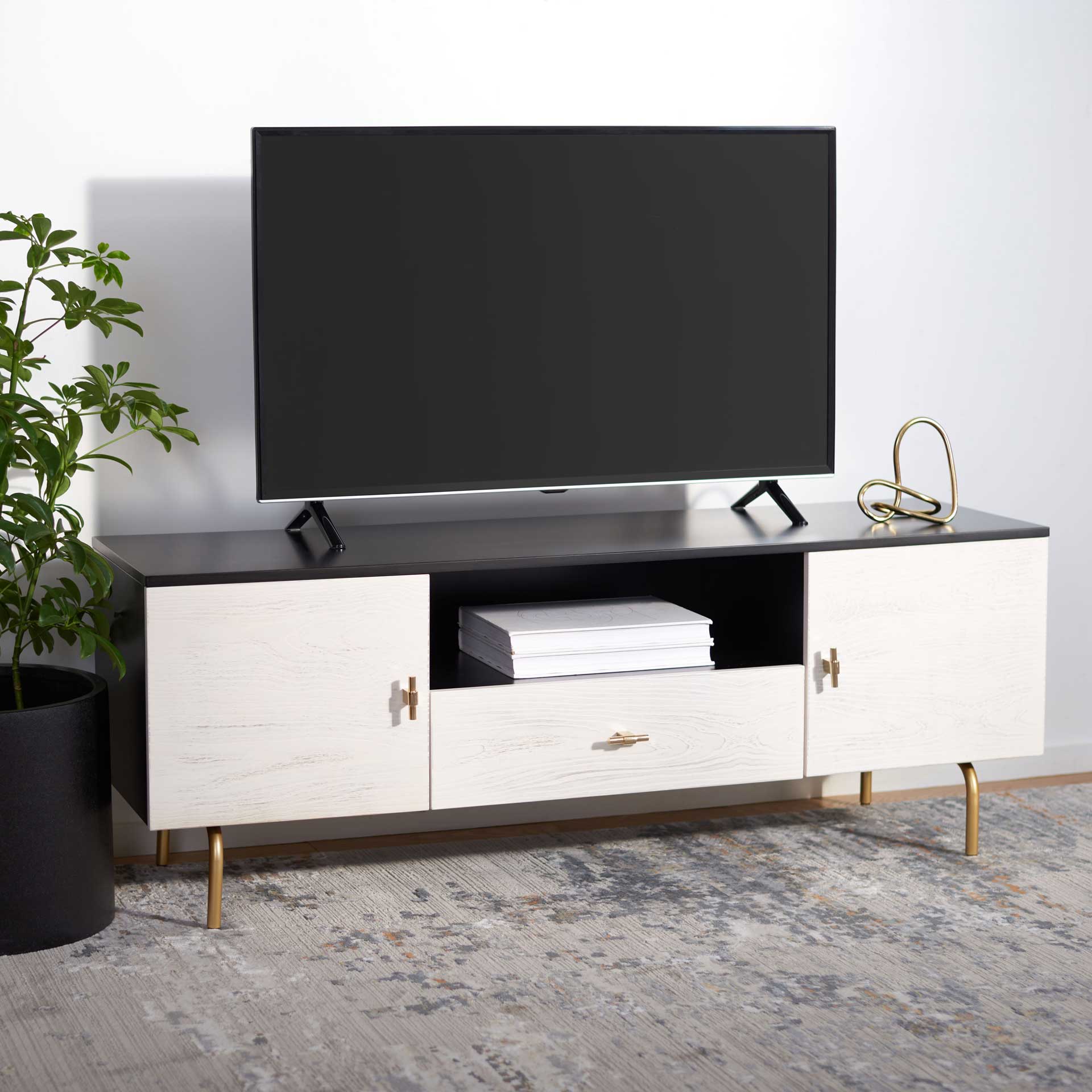 Gemma TV Stand Black/White Washed - Image 8