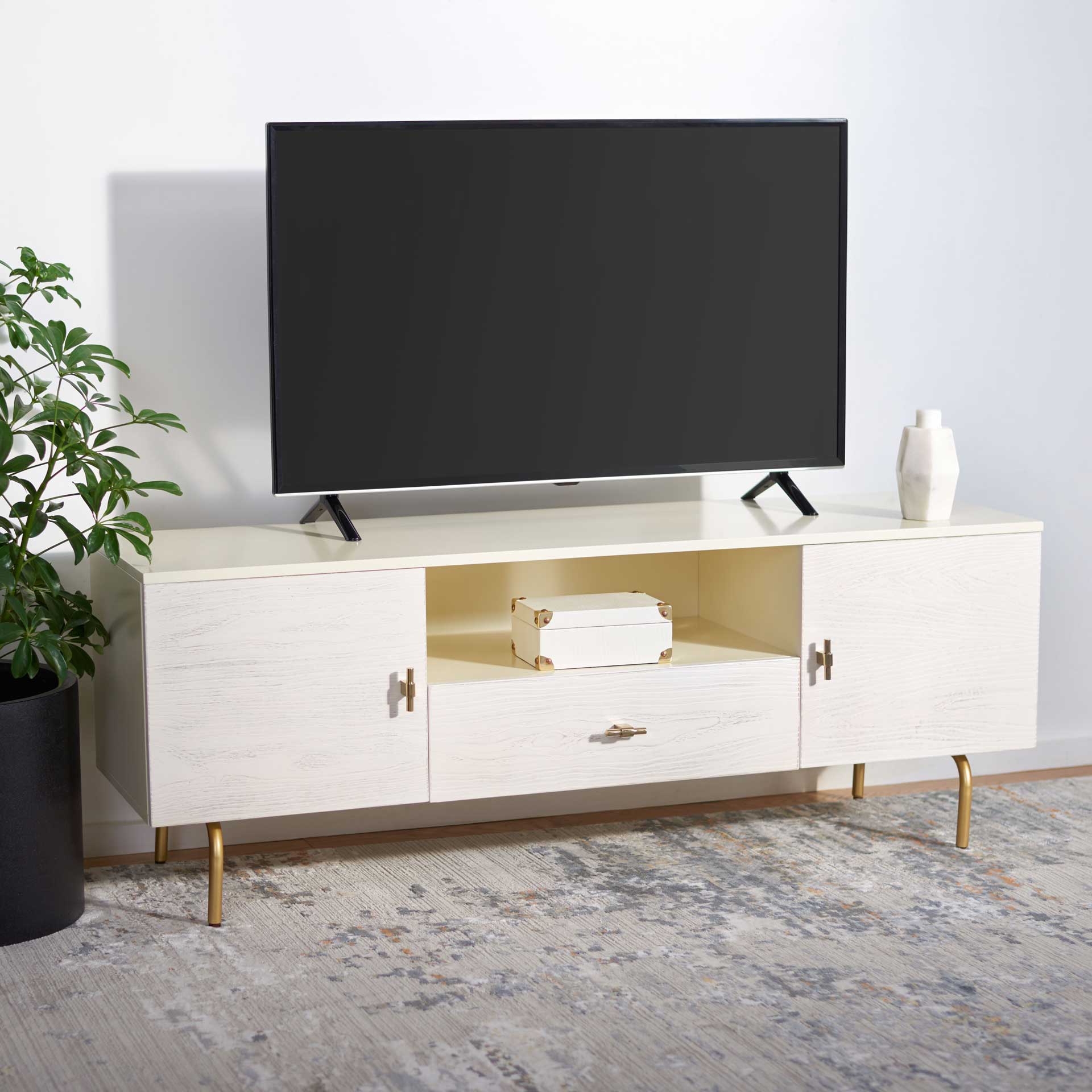 Gemma TV Stand Cream/White Washed - Image 8
