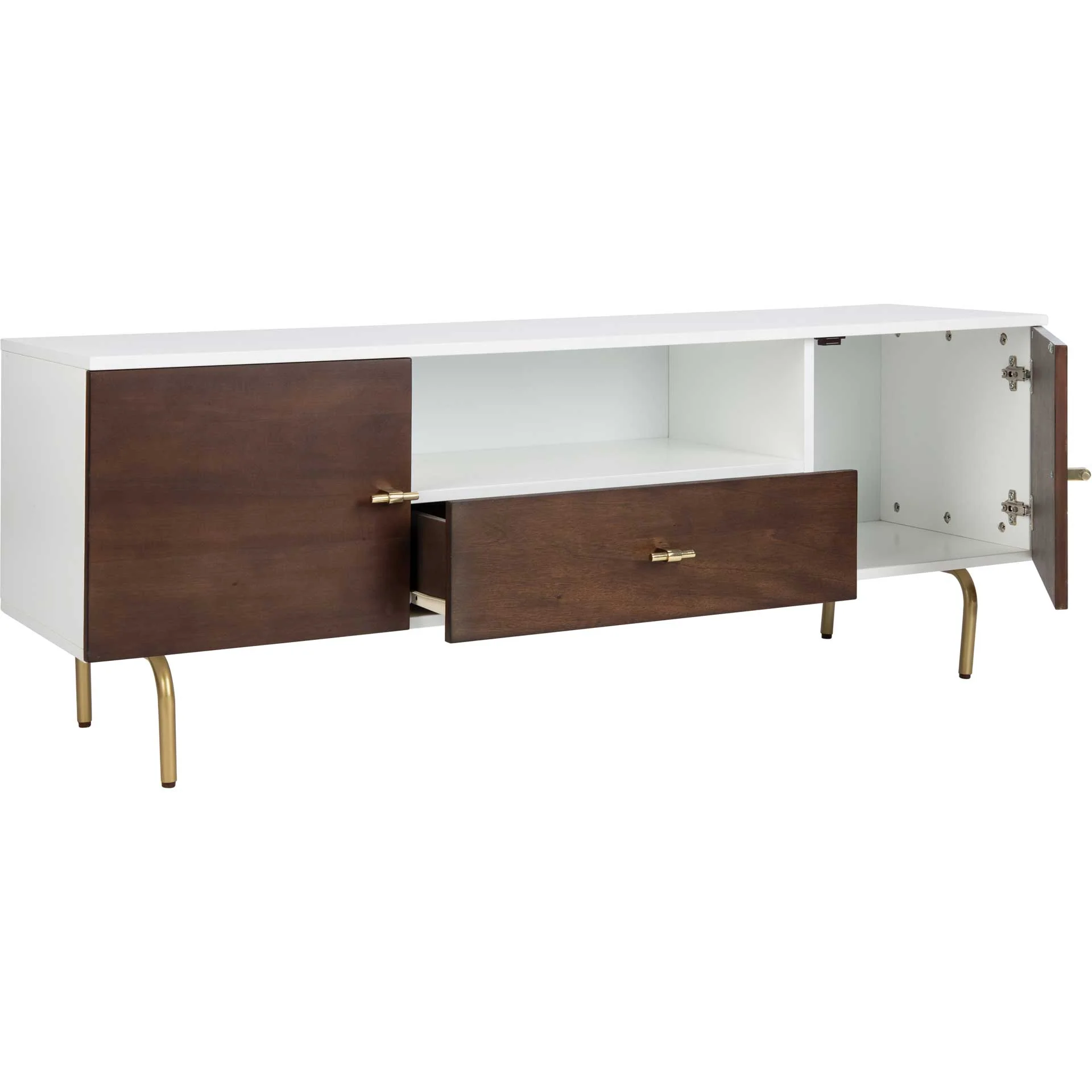 Gemma TV Stand Walnut/White/Gold - Image 2