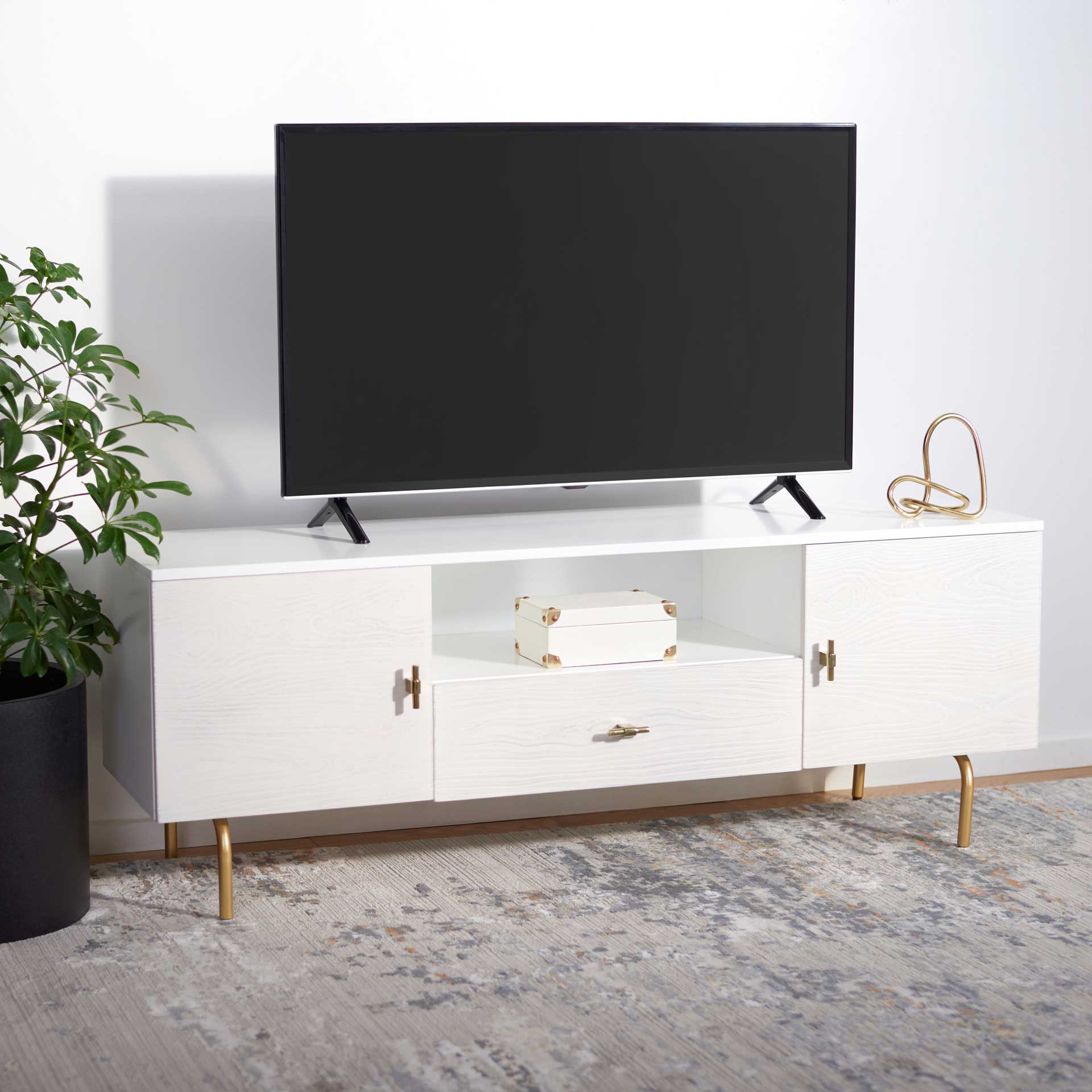 Gemma TV Stand White/White Washed - Image 8