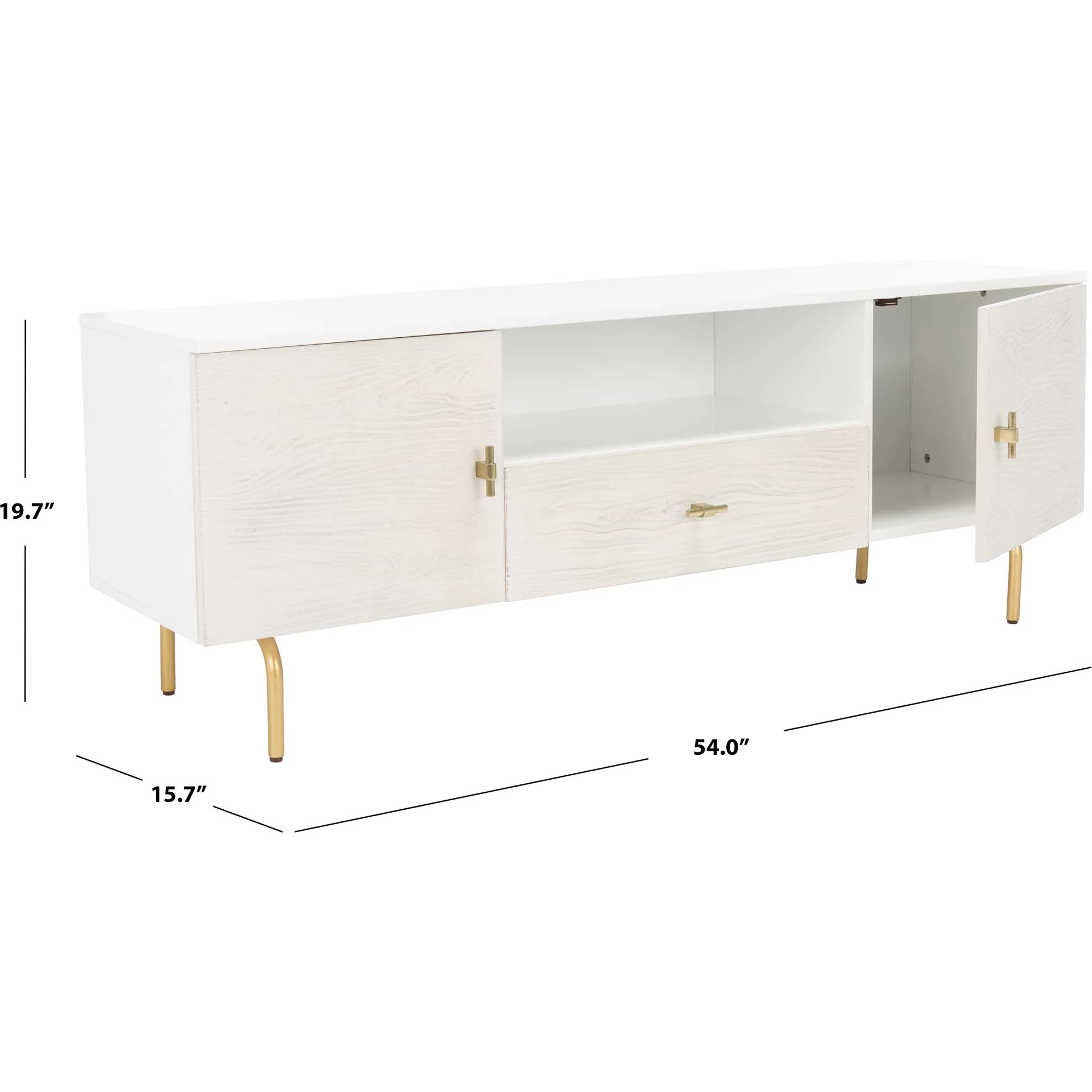 Gemma TV Stand White/White Washed - Image 9