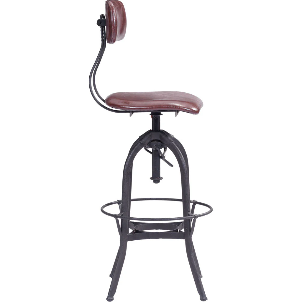 Genoa Bar Chair Burgundy & Antique Black - Image 2