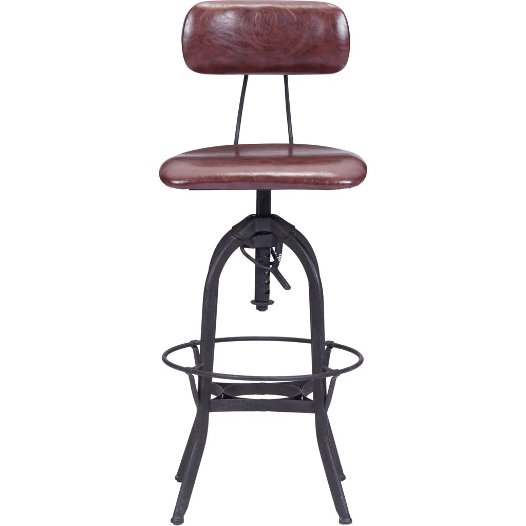 Genoa Bar Chair Burgundy & Antique Black - Image 3