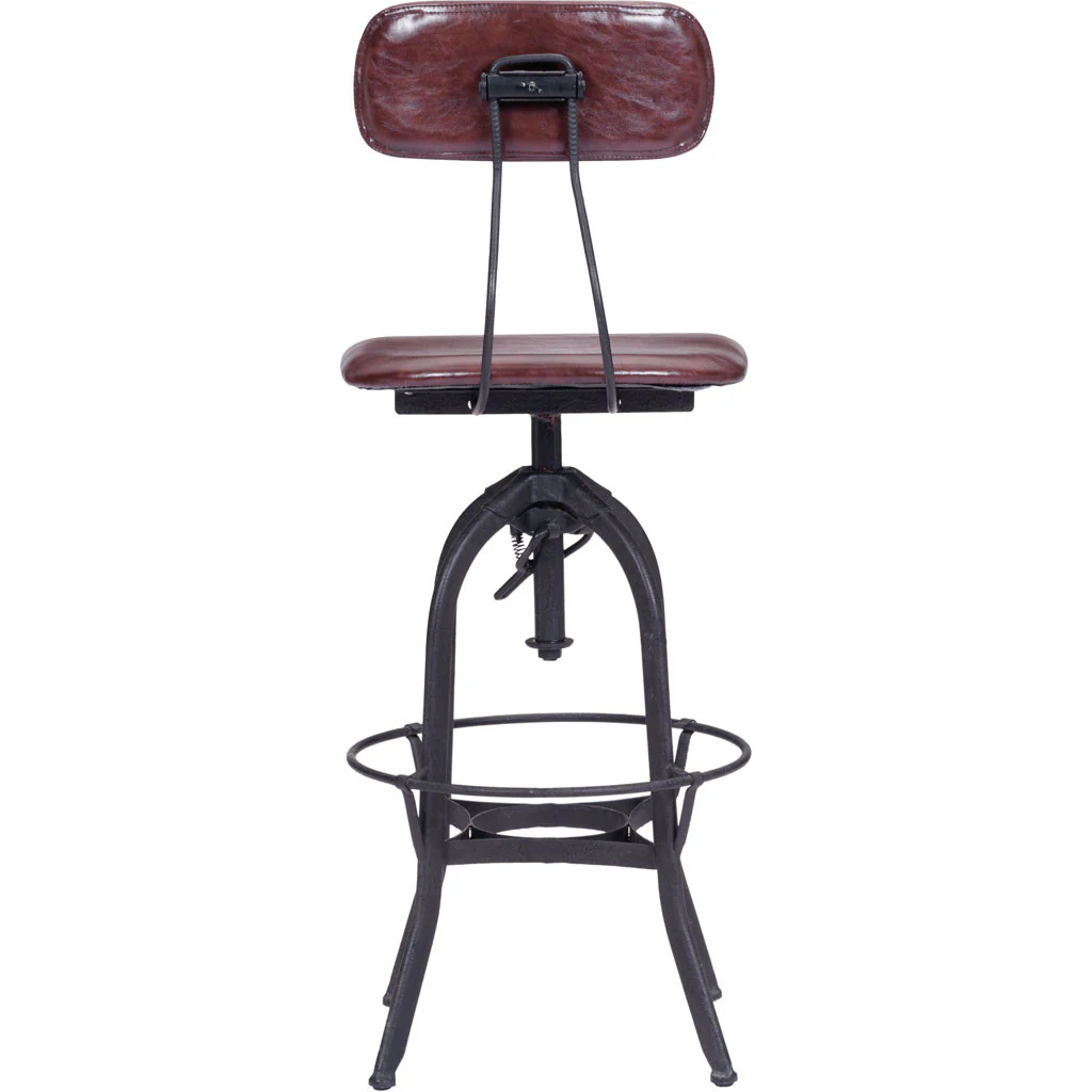 Genoa Bar Chair Burgundy & Antique Black - Image 4