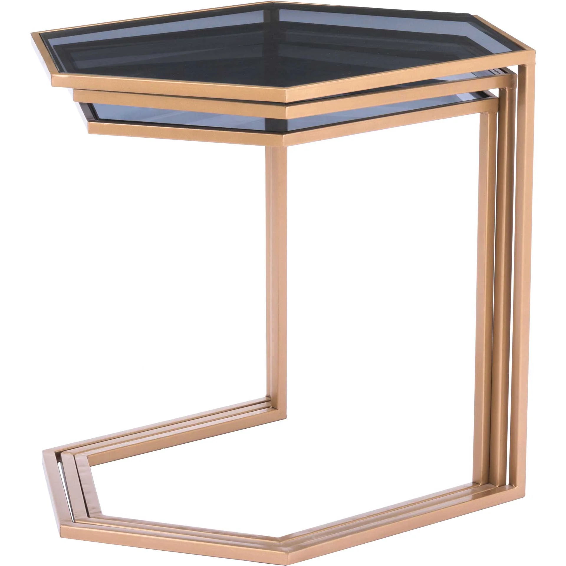 Geo 3-Piece Nesting Table Black/Gold - Image 3