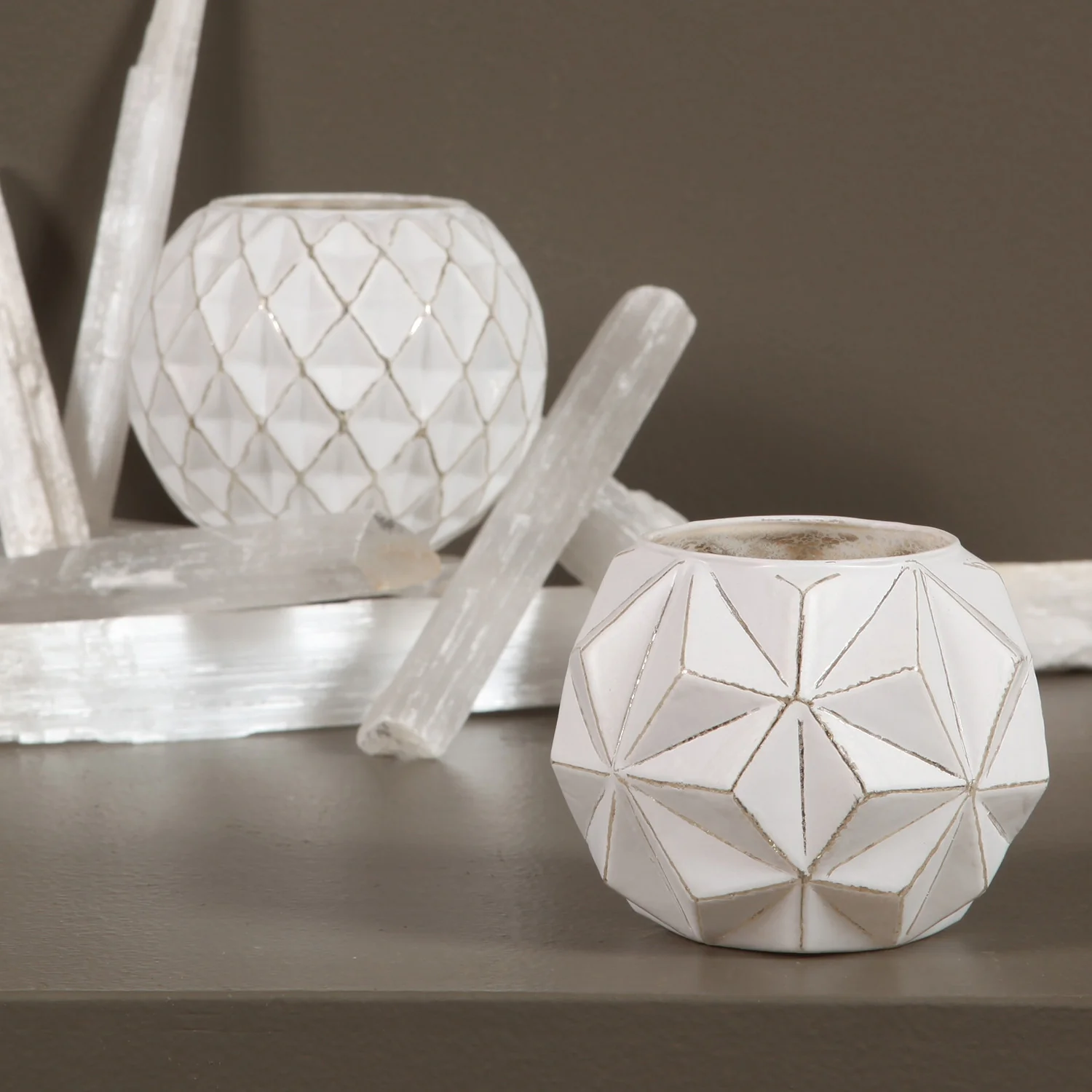 Geometric Glass Votive Cups (Set of 2) - Image 4