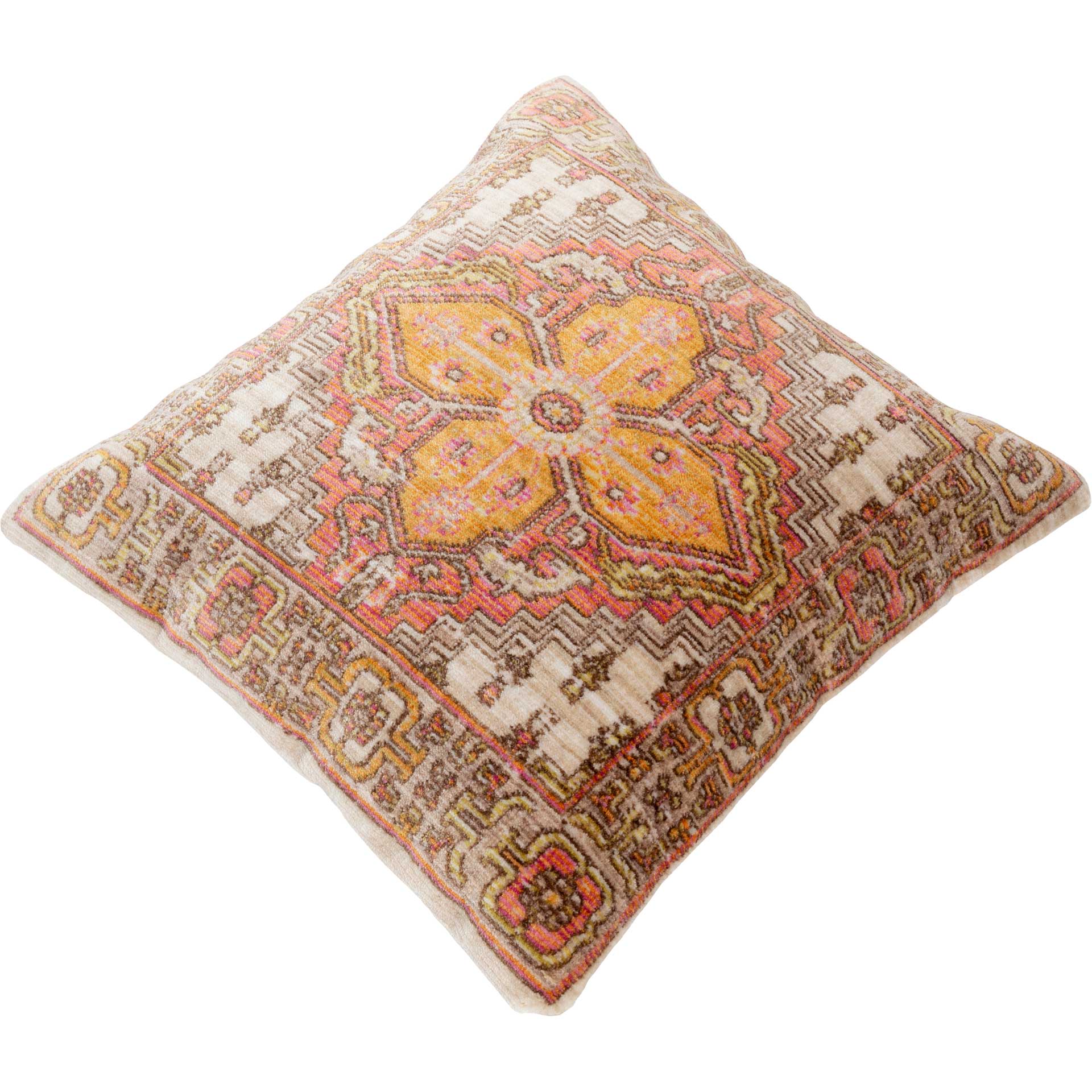 Georgia Pillow Bright Pink/Beige/Bright Yellow - Image 2