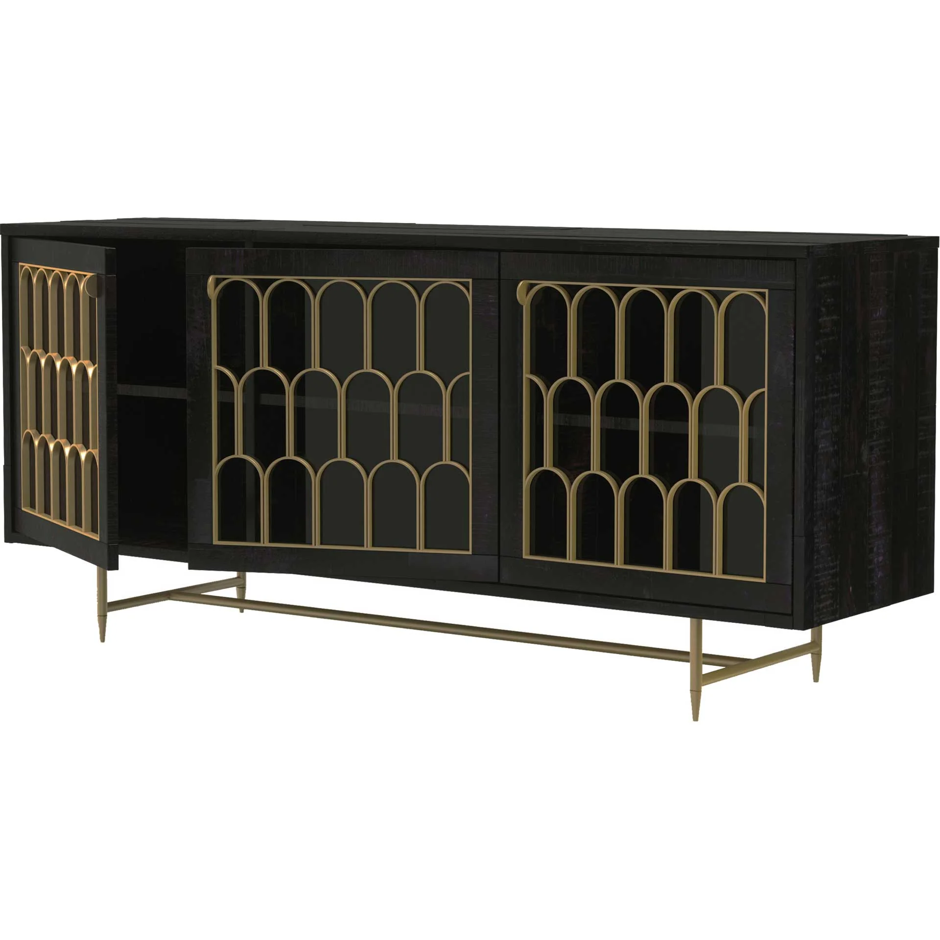 Gershwin Wood Buffet Black/Brass - Image 3