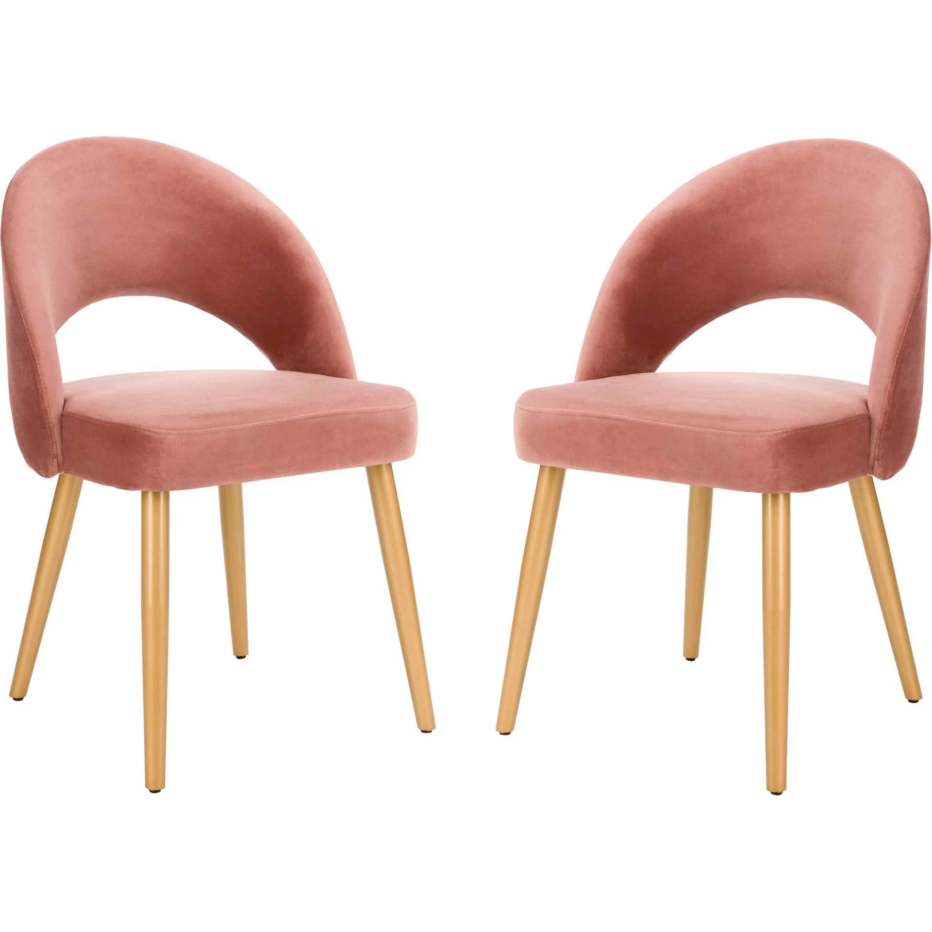 Gia Retro Dining Chair Dusty Rose/Gold (Set of 2) - Image 2