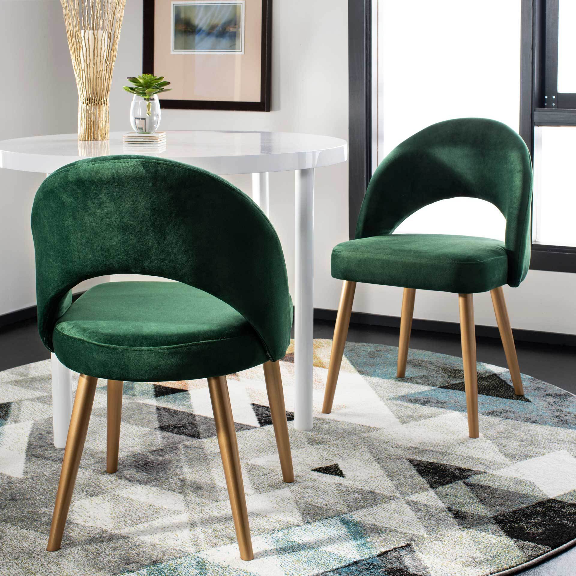 Gia Retro Dining Chair Malachite Green/Gold (Set of 2) - Image 7