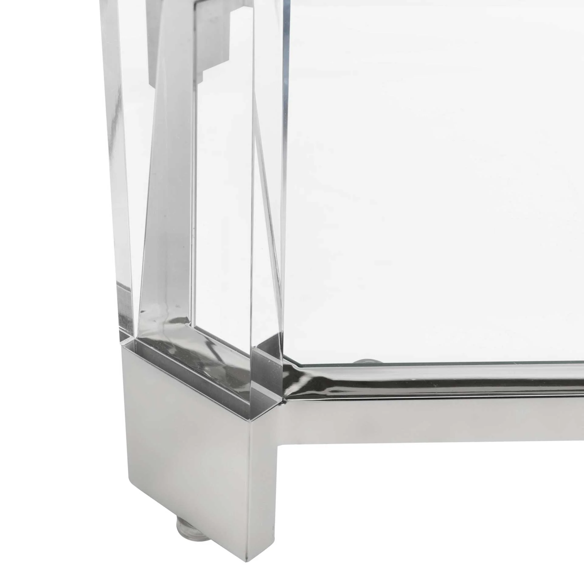 Giada Acrylic End Table Silver - Image 4