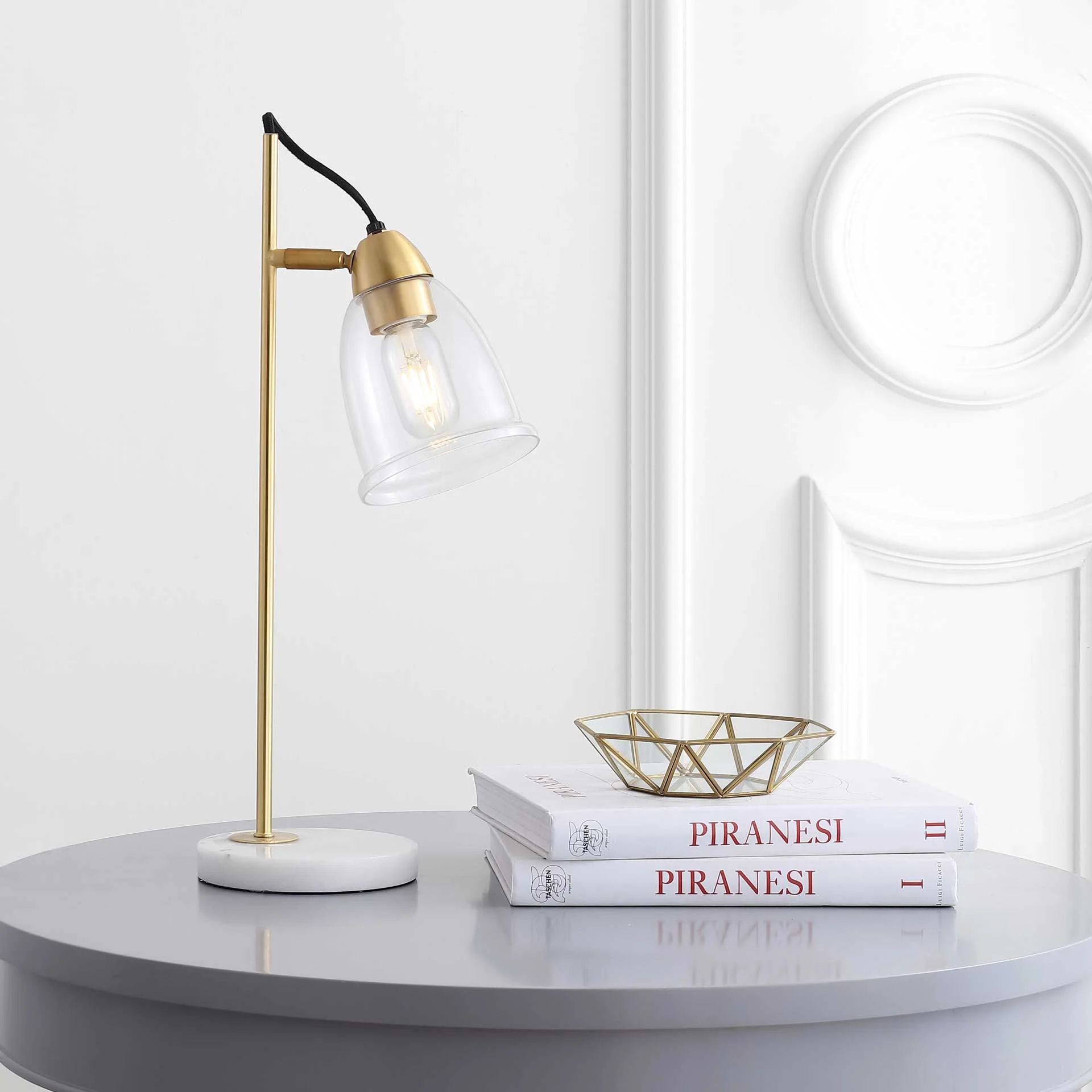 Giani Table Lamp White/Brass Gold/Clear - Image 4