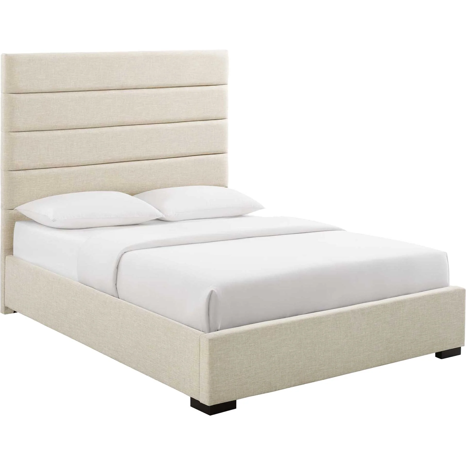 Gianna Upholstered Fabric Platform Bed Beige - Image 2