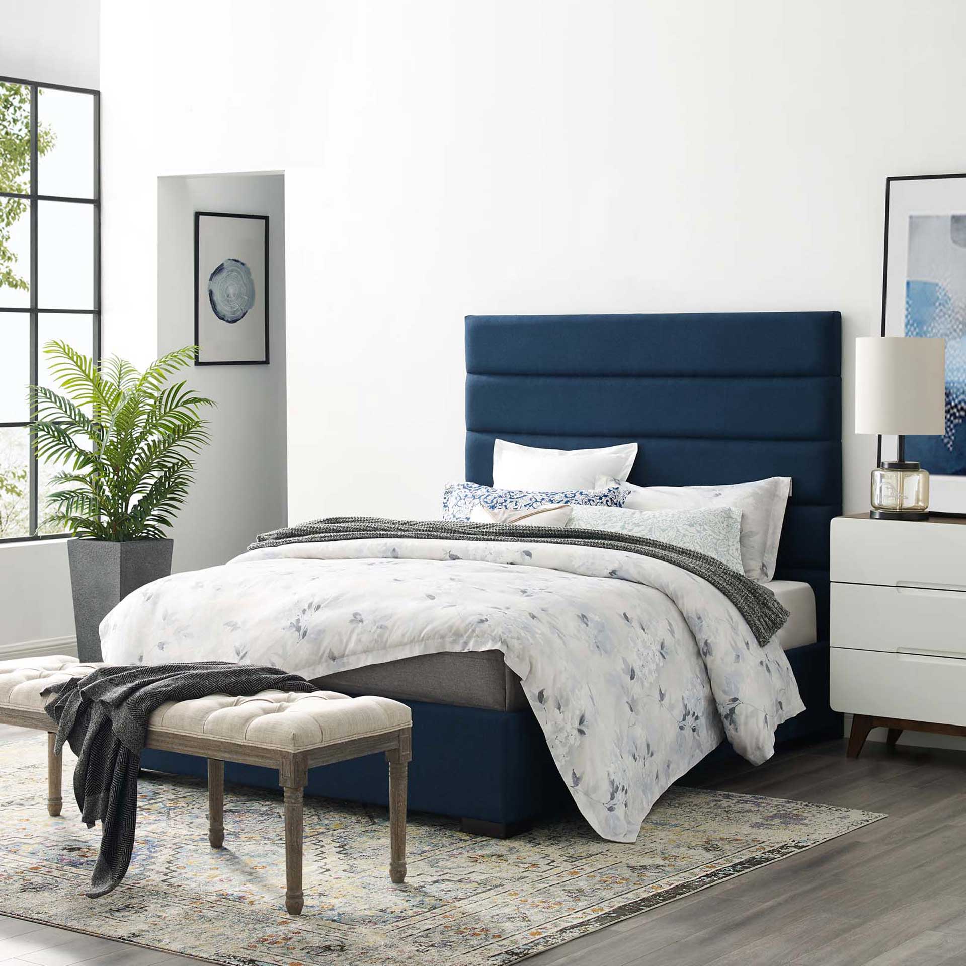 Gianna Upholstered Fabric Platform Bed Blue - Image 5