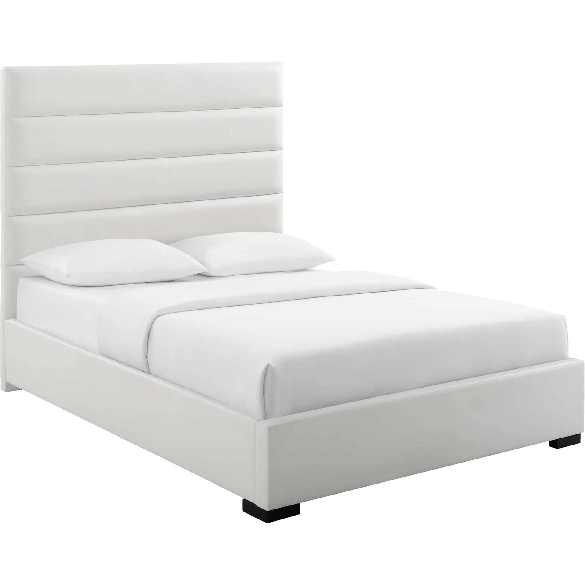 Gianna Upholstered Leather Platform Bed White - Image 2