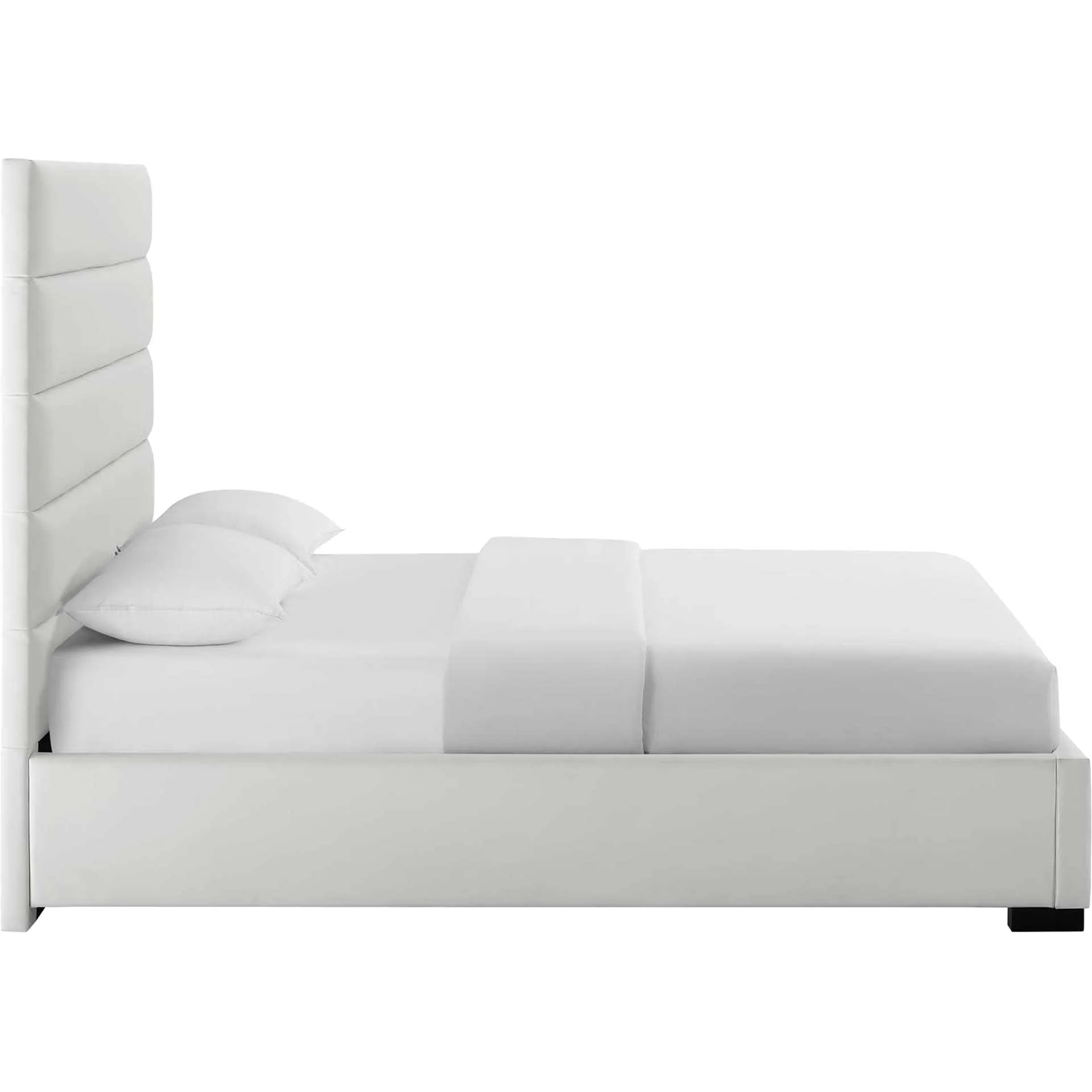 Gianna Upholstered Leather Platform Bed White - Image 3