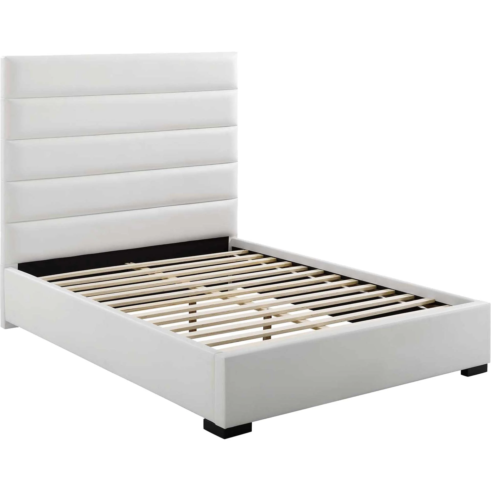 Gianna Upholstered Leather Platform Bed White - Image 4