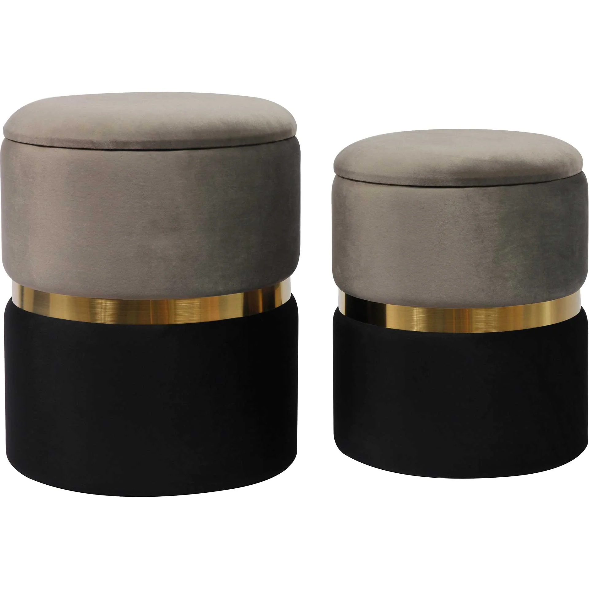 Gianna Velvet Storage Ottomans Gray - Image 2