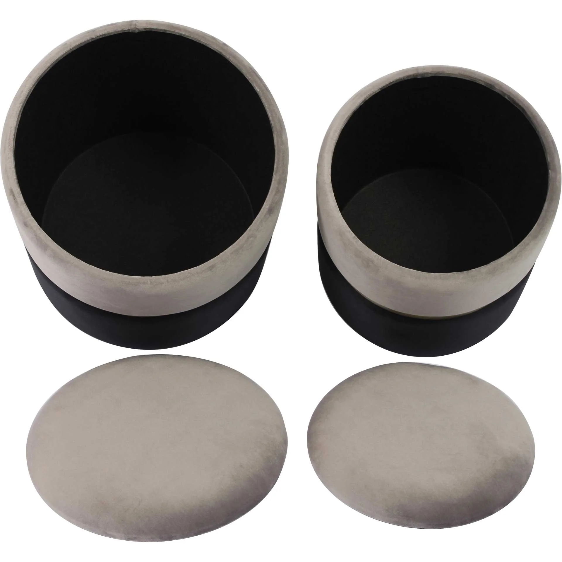 Gianna Velvet Storage Ottomans Gray - Image 4