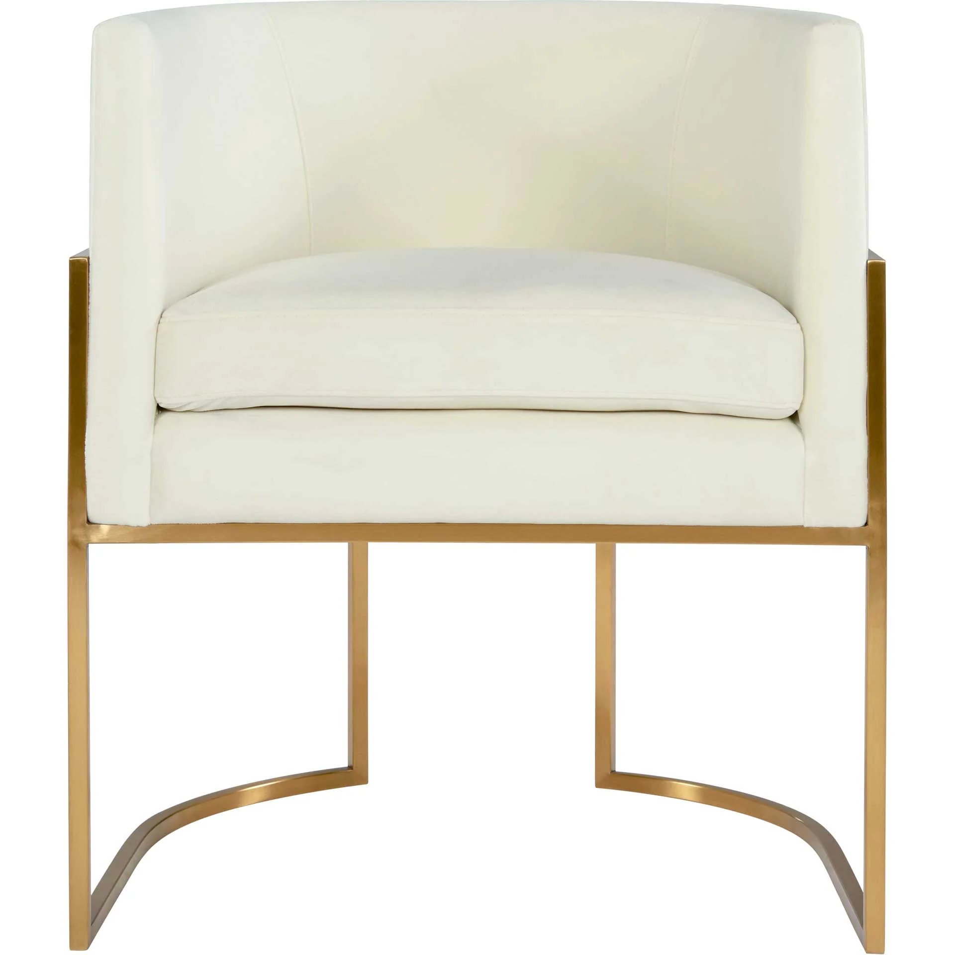 Gianni Gold Leg Velvet Dining Chair Cream - Image 2