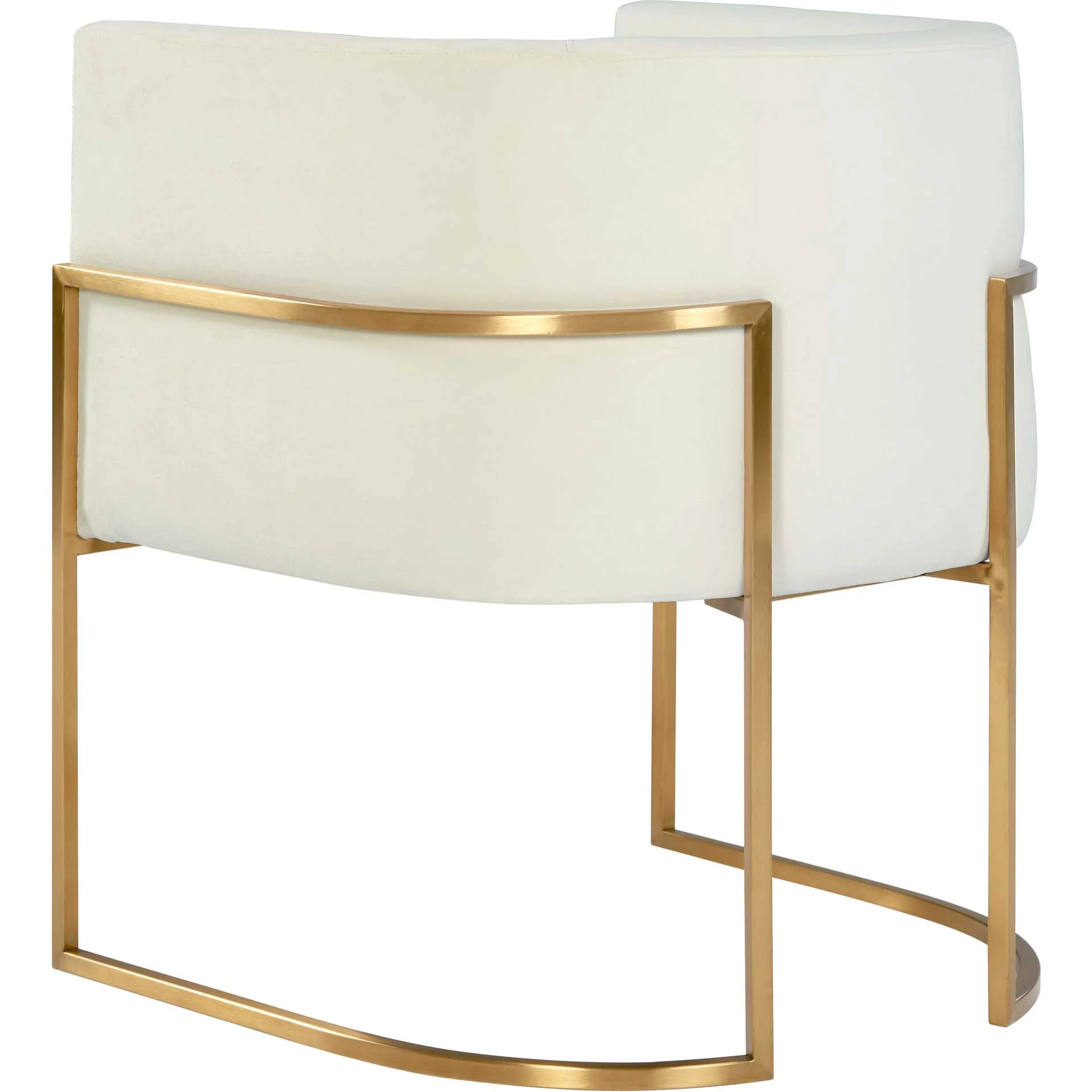 Gianni Gold Leg Velvet Dining Chair Cream - Image 3