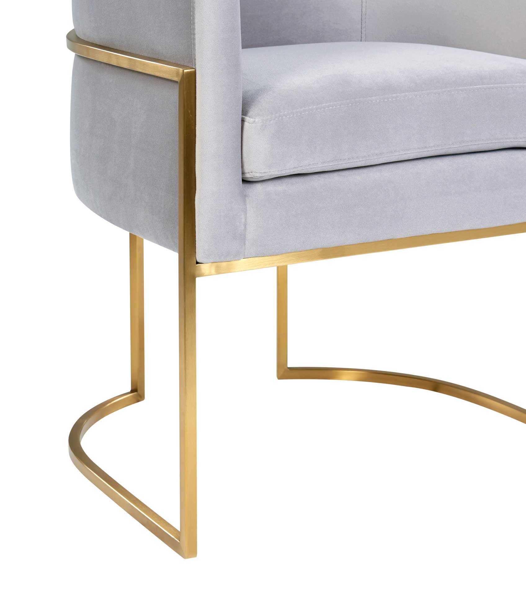 Gianni Gold Leg Velvet Dining Chair Gray - Image 4