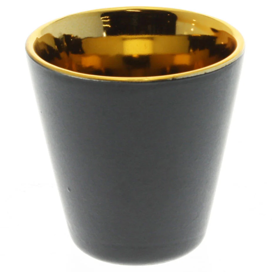 Gilt Ceramic Votive Cup Black - Image 2