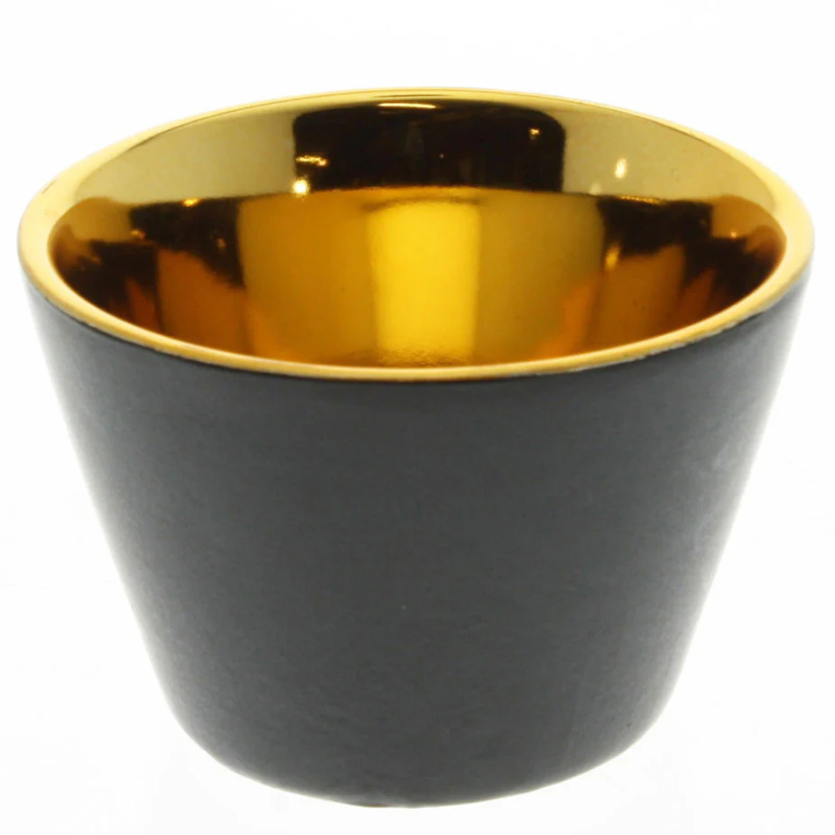 Gilt Ceramic Votive Cup Black - Image 3