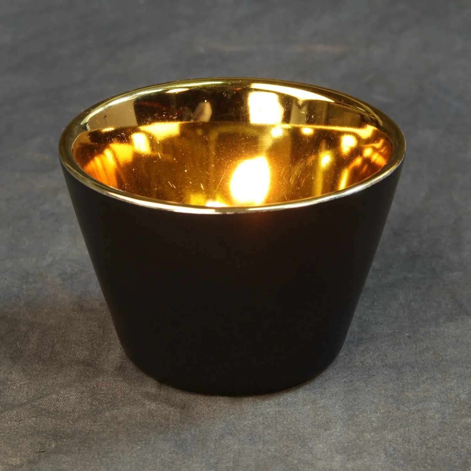 Gilt Ceramic Votive Cup Black - Image 6