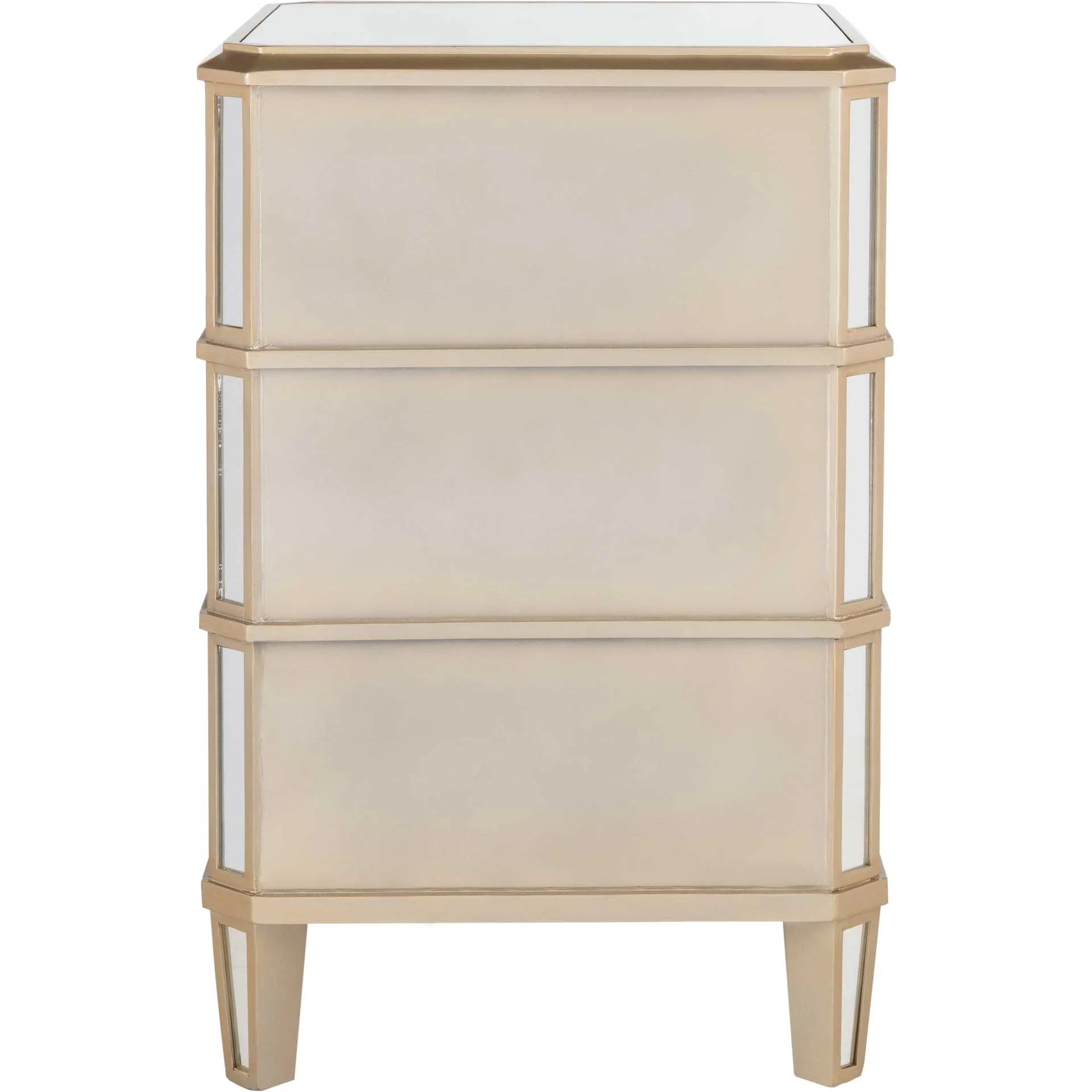 Gino 3 Drawer Mirrored Nightstand Mirror - Image 4