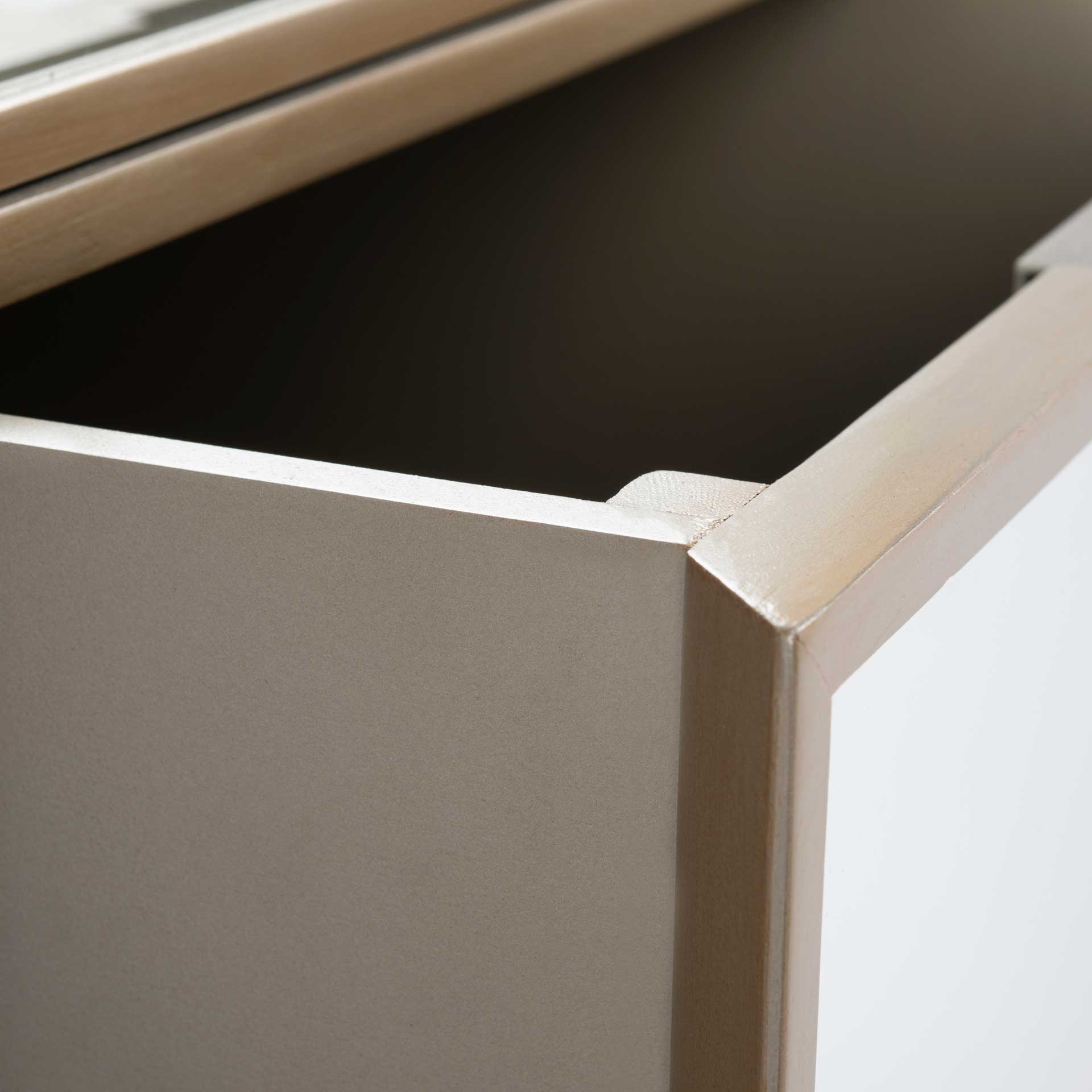 Gino 3 Drawer Mirrored Nightstand Mirror - Image 6