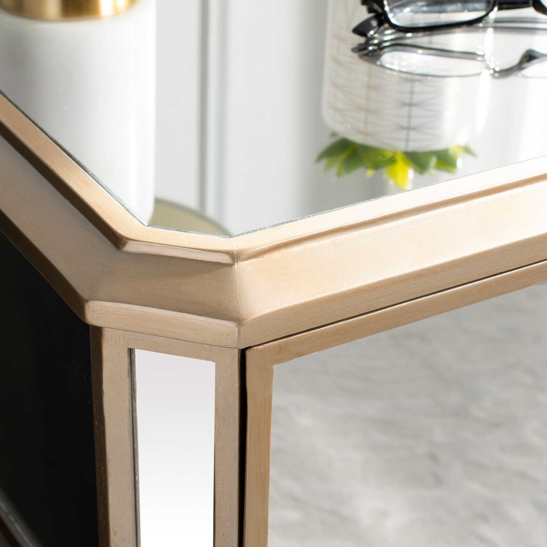 Gino 3 Drawer Mirrored Nightstand Mirror - Image 7
