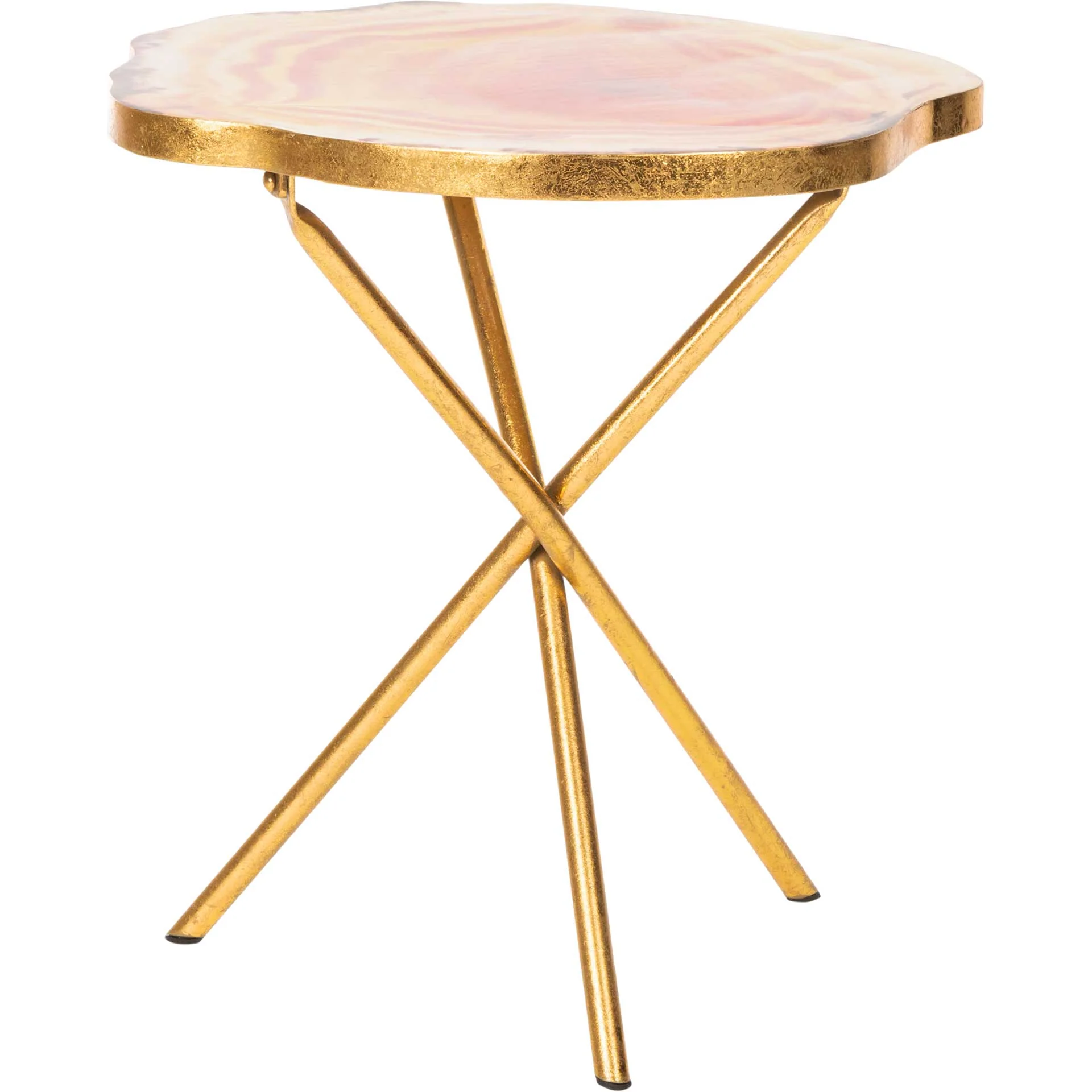 Giovanna Faux Agate Side Table Multi Orange/Gold - Image 2