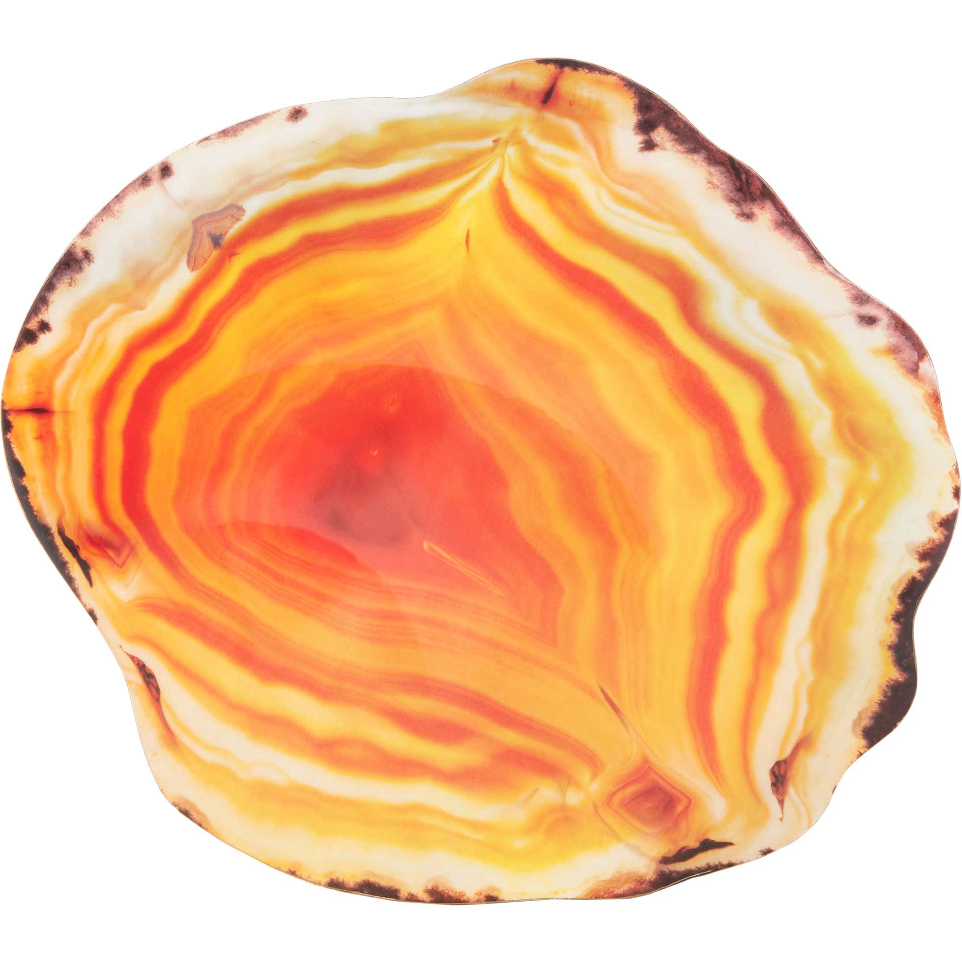 Giovanna Faux Agate Side Table Multi Orange/Gold - Image 3