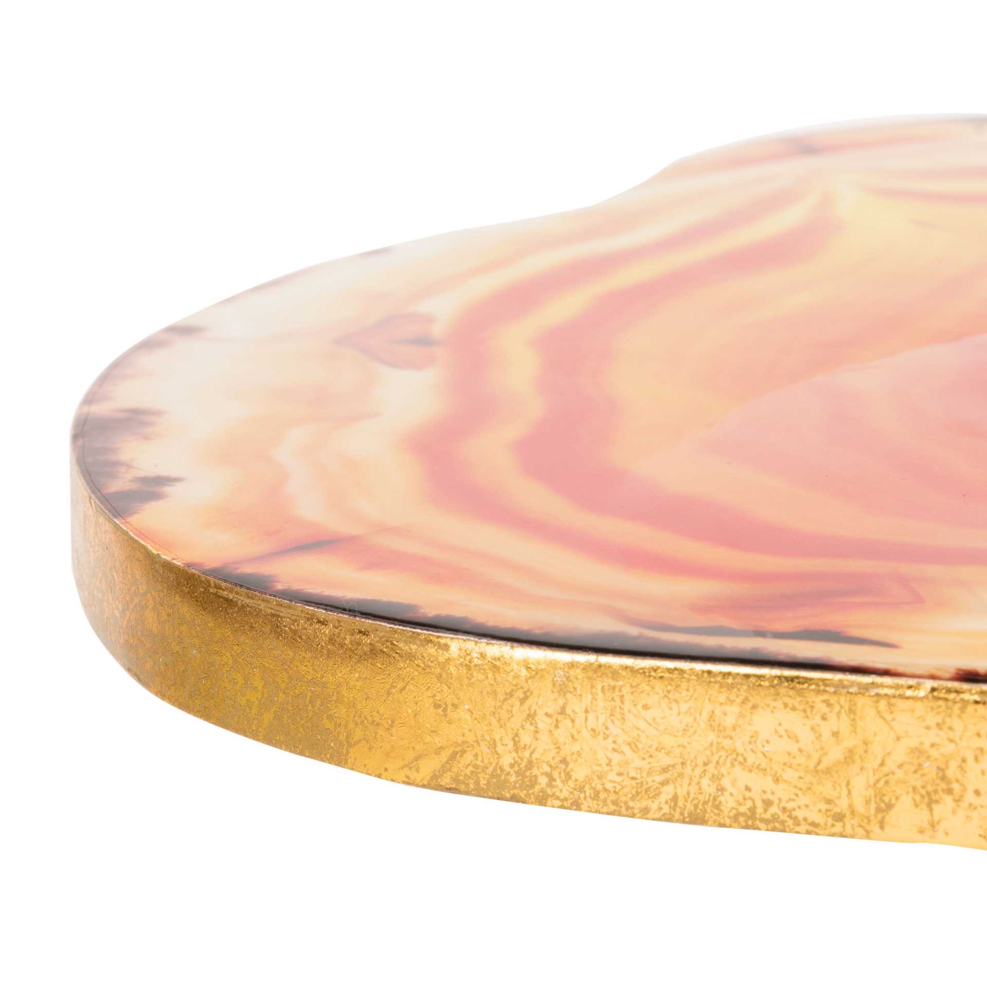 Giovanna Faux Agate Side Table Multi Orange/Gold - Image 4