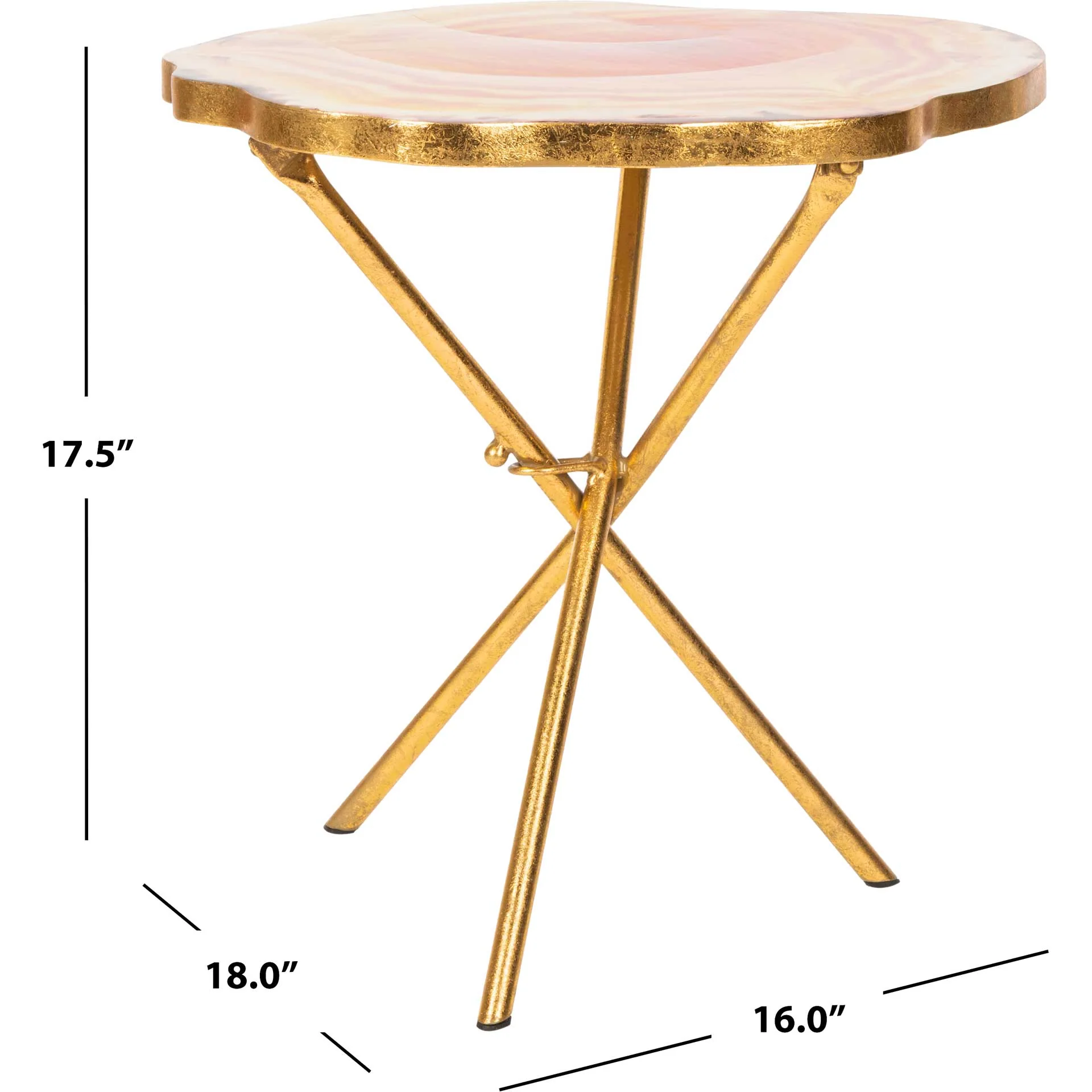 Giovanna Faux Agate Side Table Multi Orange/Gold - Image 6