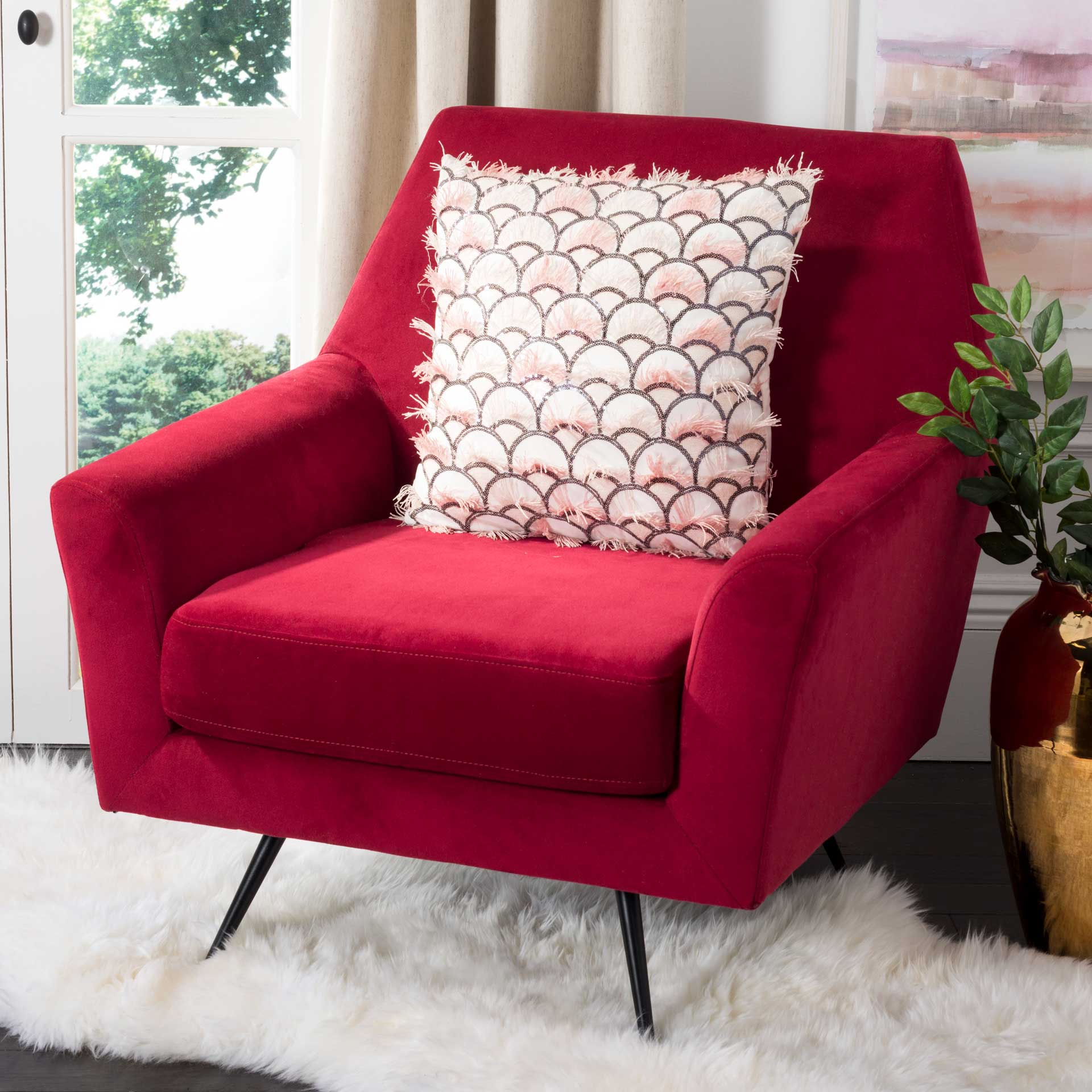 Glimmer Fish Scale Pillow Pink/White - Image 3
