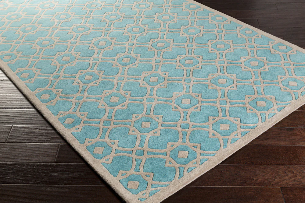 Goa Light Gray/Aqua Area Rug - Image 2