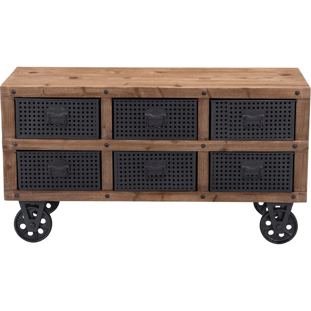 Goran Cabinet Natural Pine & Industrial Gray - Image 3