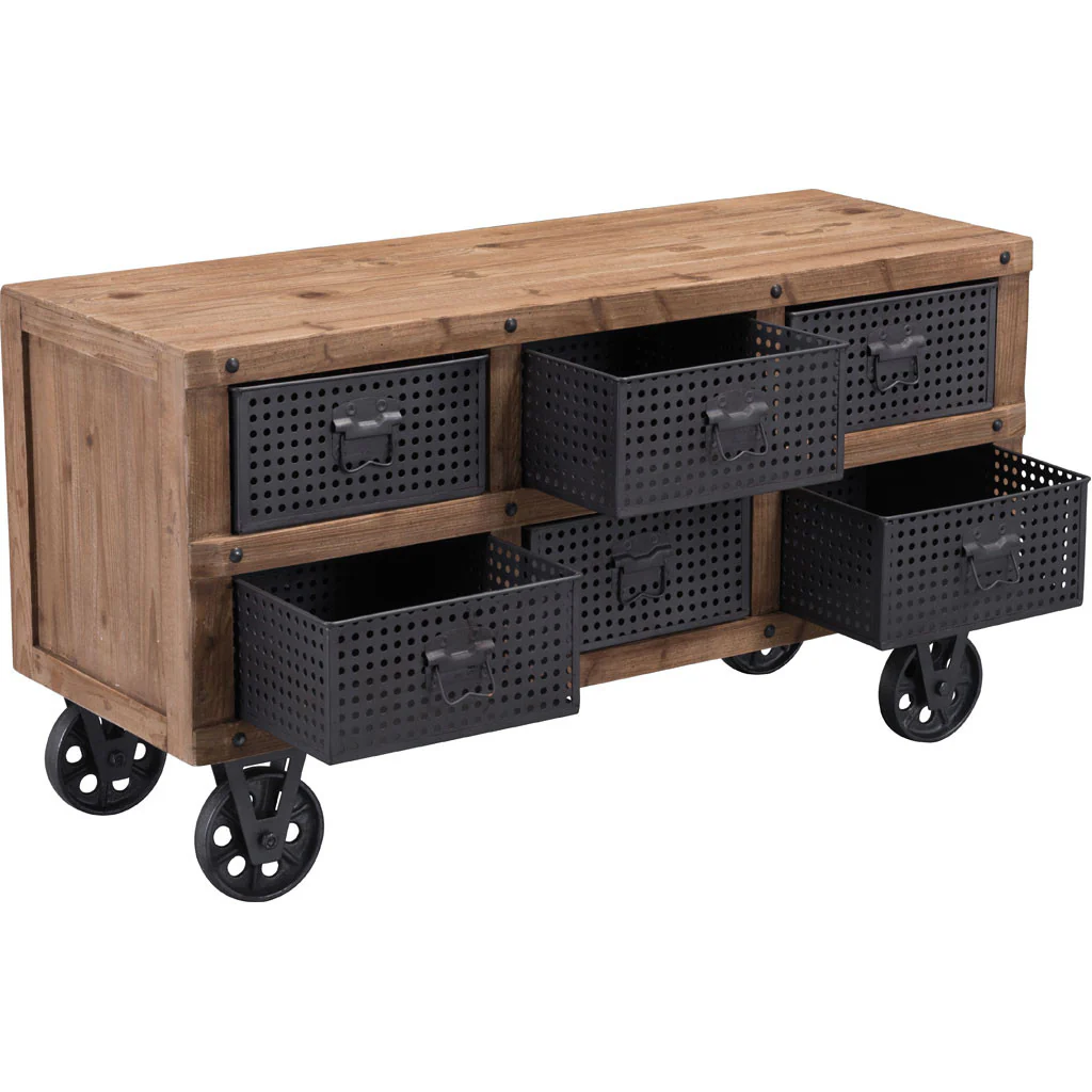 Goran Cabinet Natural Pine & Industrial Gray - Image 5
