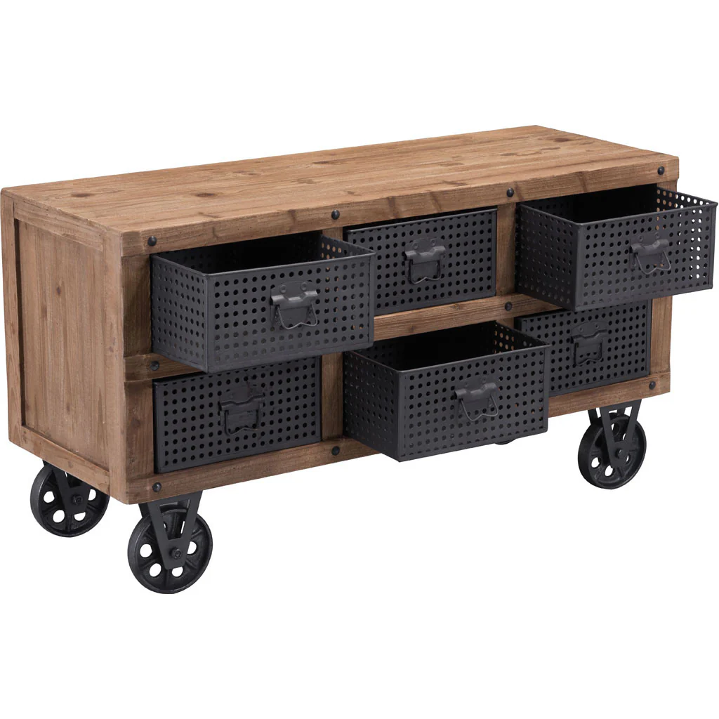 Goran Cabinet Natural Pine & Industrial Gray - Image 6