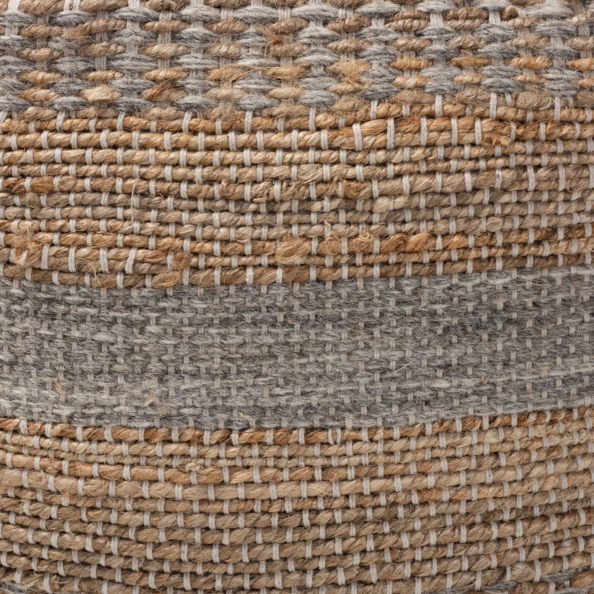 Gracey Handwoven Hemp Pouf Natural/Gray - Image 3