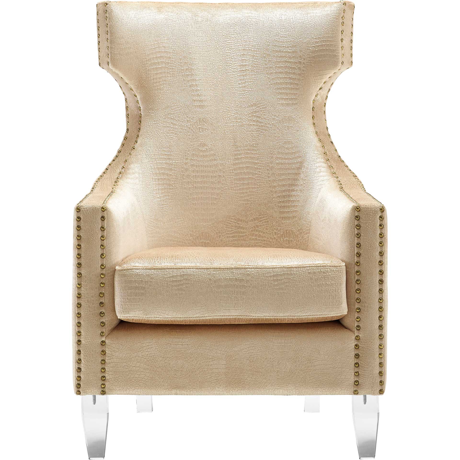 Graham Croc Velvet Wing Chair Gold - Image 2