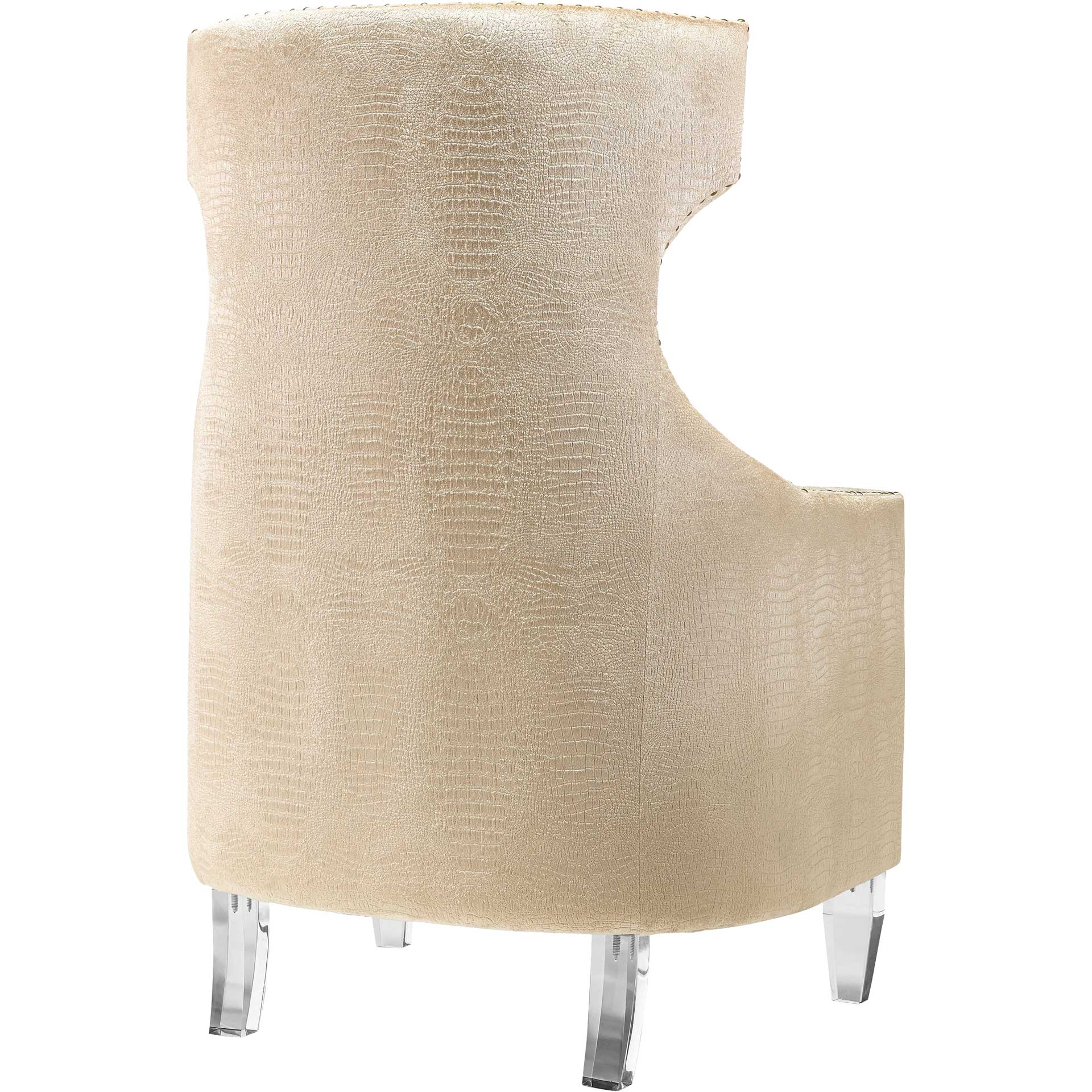 Graham Croc Velvet Wing Chair Gold - Image 3