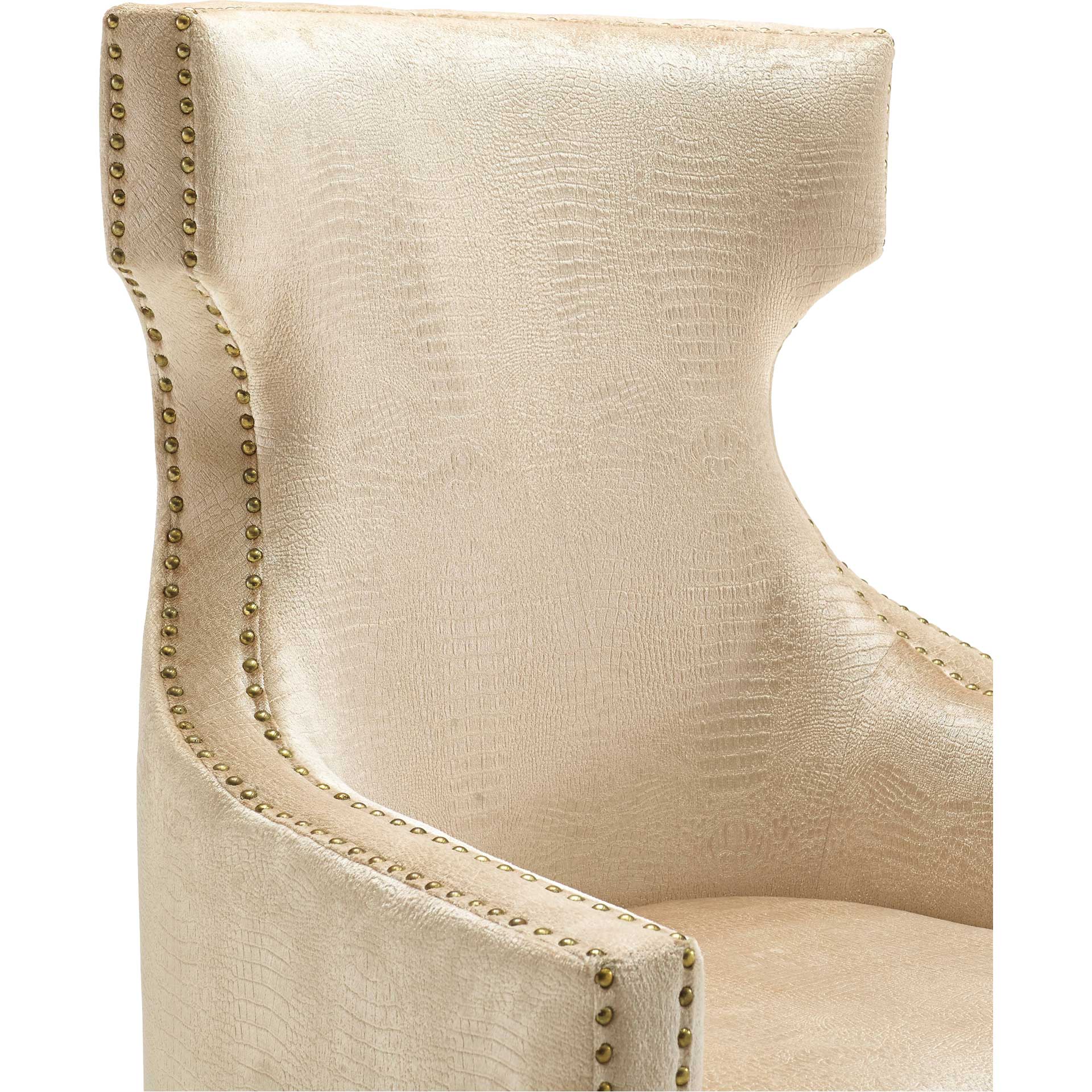Graham Croc Velvet Wing Chair Gold - Image 4